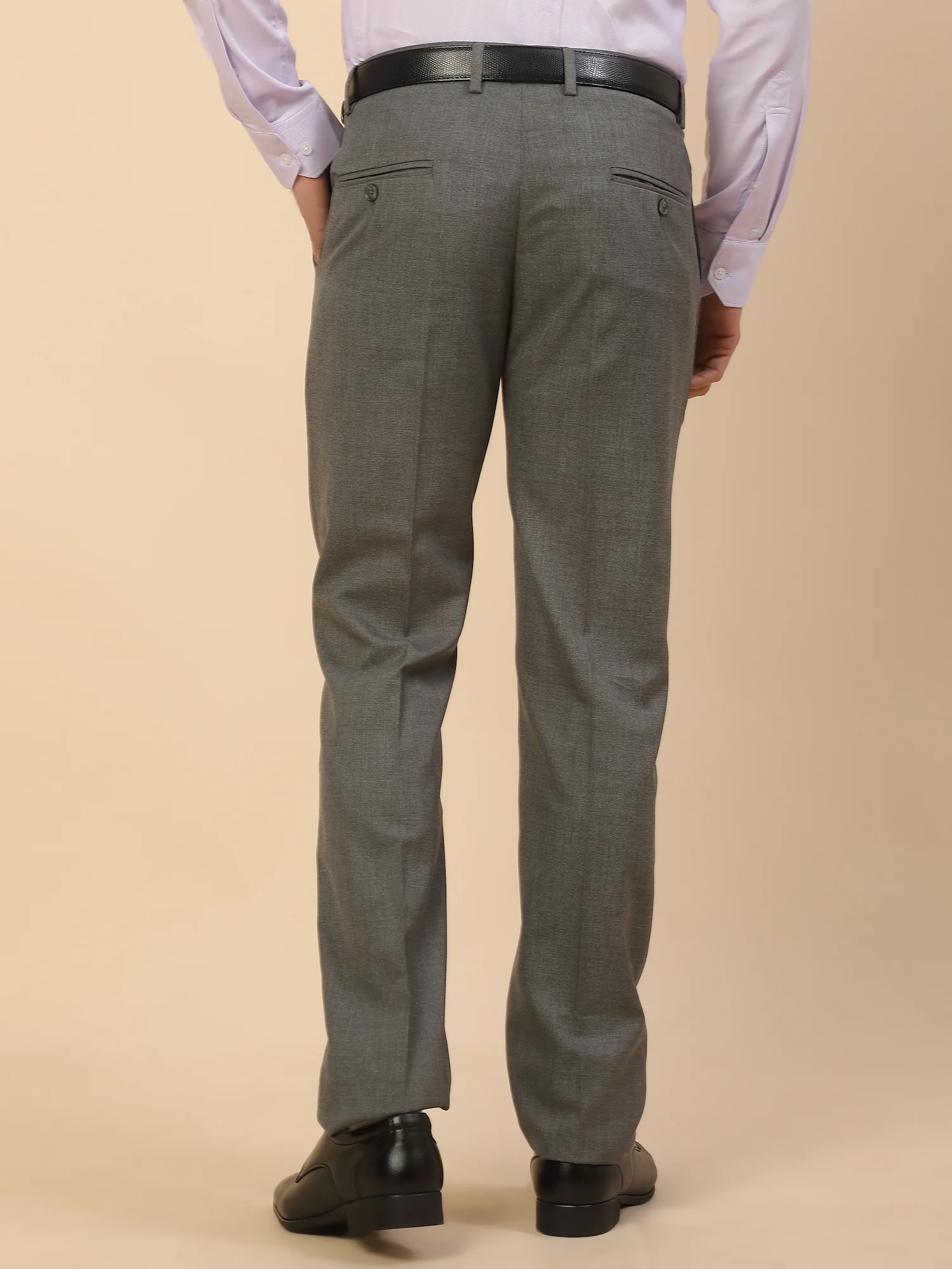 Formal Trouser for Men | Breathable & Soft with Color Fastness Regular Fit Polycotton Fabric Solid Pattern Hook & Bar Closure - Image 5