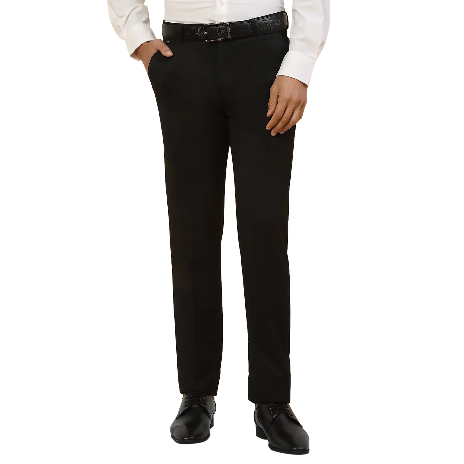 Formal Trouser for Men | Breathable & Soft with Color Fastness Regular Fit Polycotton Fabric Solid Pattern Hook & Bar Closure - Image 2