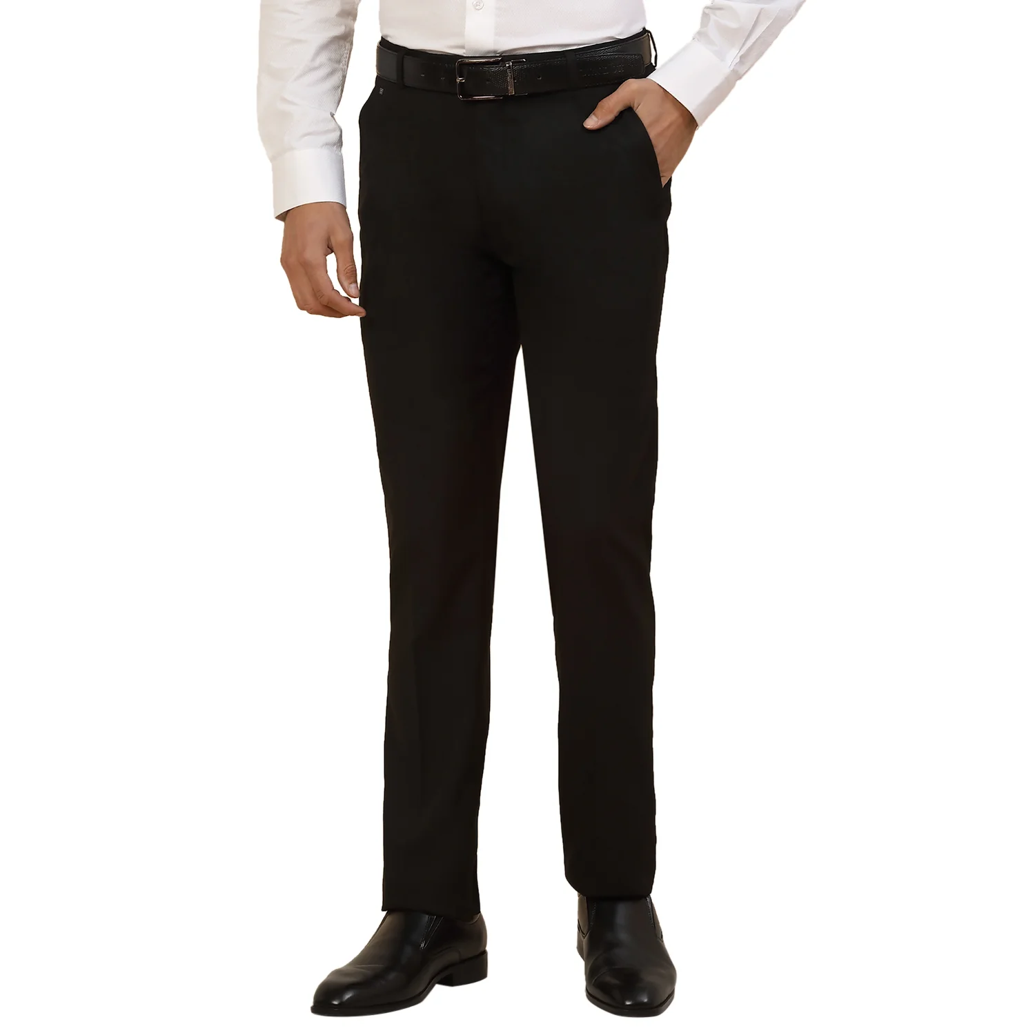 Formal Trouser for Men | Breathable & Soft with Color Fastness Regular Fit Polycotton Fabric Solid Pattern Hook & Bar Closure - Image 2