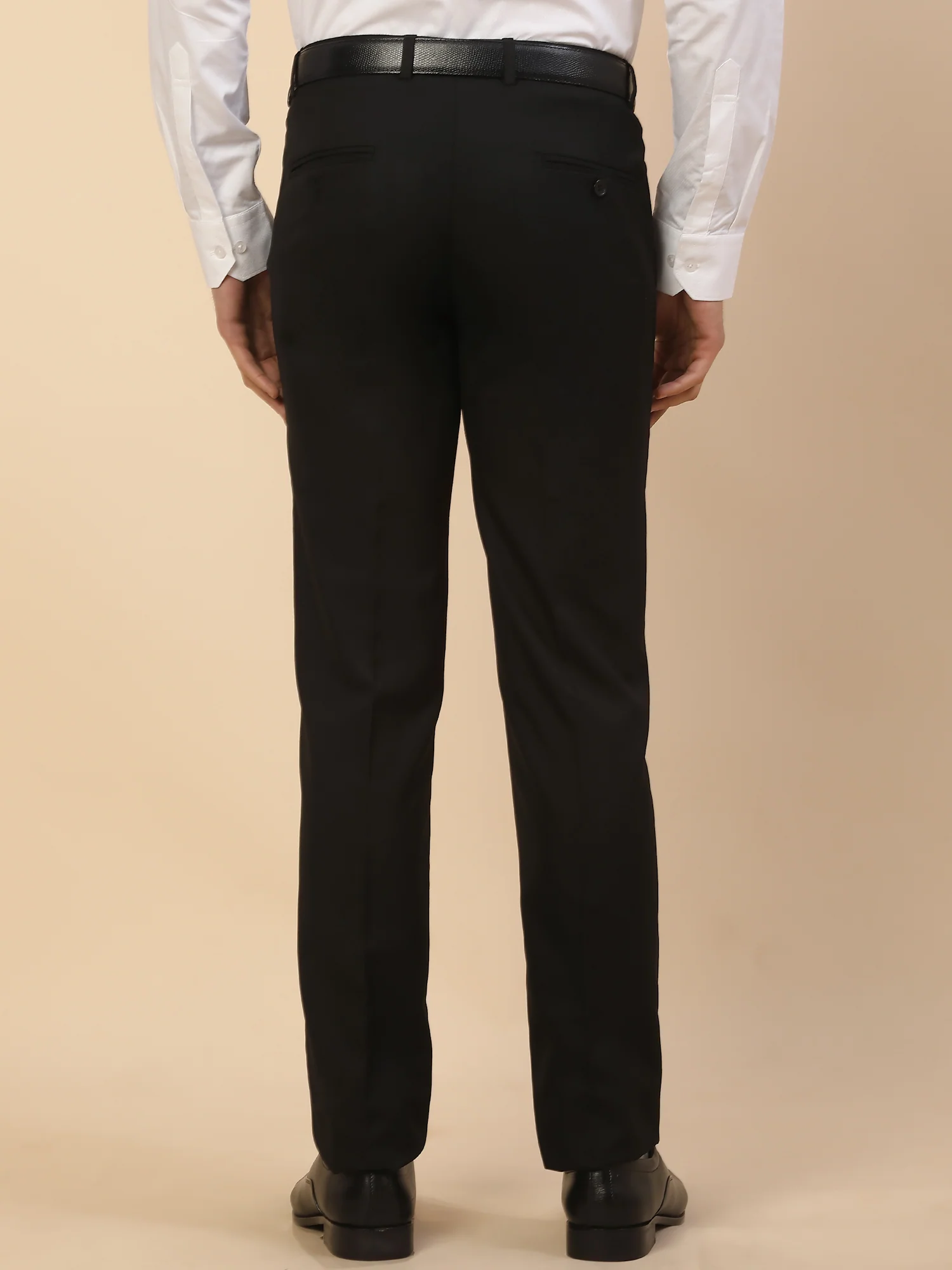 Formal Trouser for Men | Breathable & Soft with Color Fastness Regular Fit Polycotton Fabric Solid Pattern Hook & Bar Closure - Image 3
