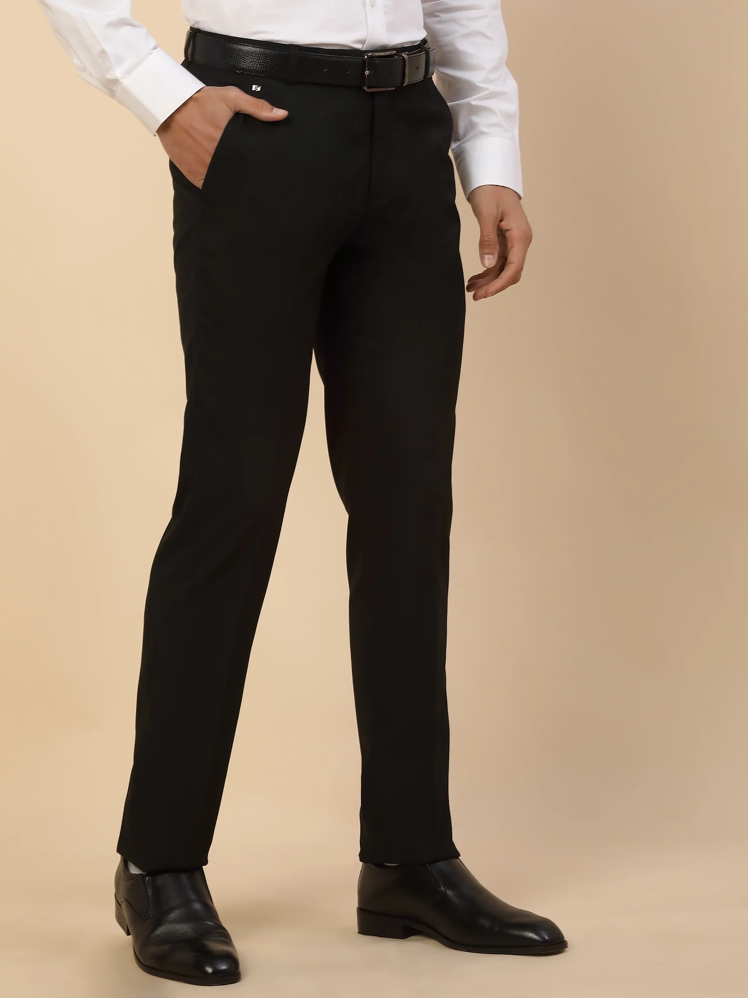 Formal Trouser for Men | Breathable & Soft with Color Fastness Regular Fit Polycotton Fabric Solid Pattern Hook & Bar Closure - Image 6
