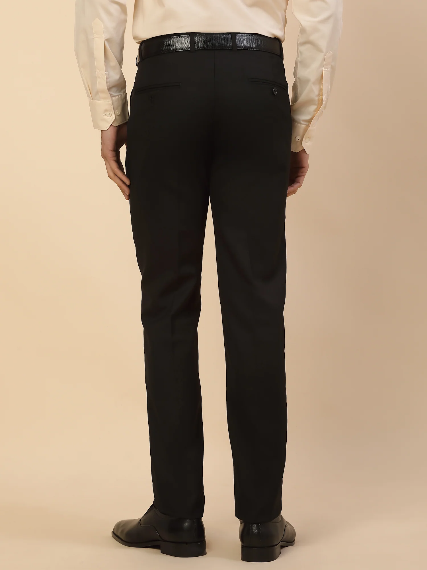 Formal Trouser for Men | Breathable & Soft with Color Fastness Regular Fit Polycotton Fabric Solid Pattern Hook & Bar Closure - Image 2