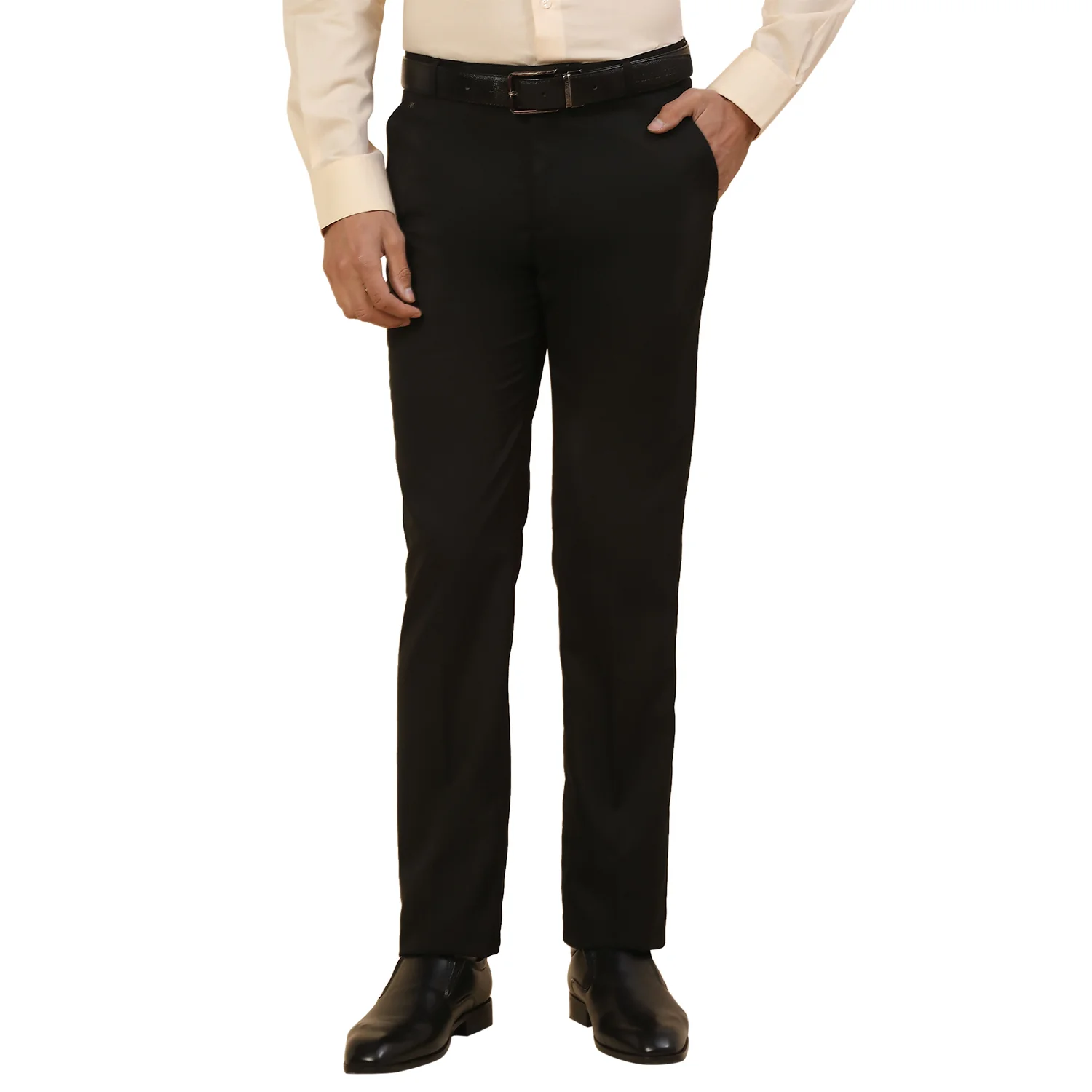 Formal Trouser for Men | Breathable & Soft with Color Fastness Regular Fit Polycotton Fabric Solid Pattern Hook & Bar Closure - Image 6