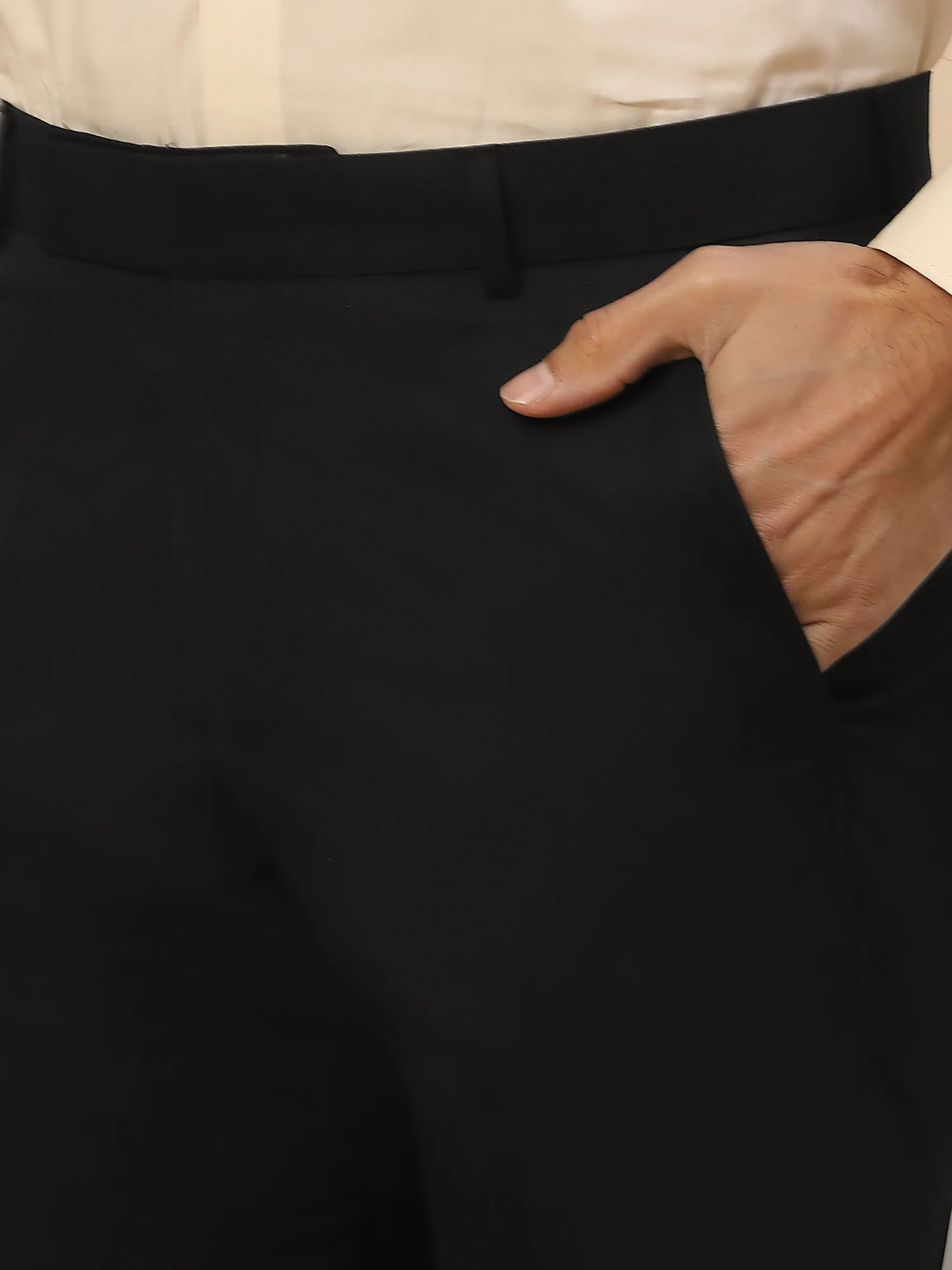 Formal Trouser for Men | Breathable & Soft with Color Fastness Regular Fit Polycotton Fabric Solid Pattern Hook & Bar Closure - Image 7