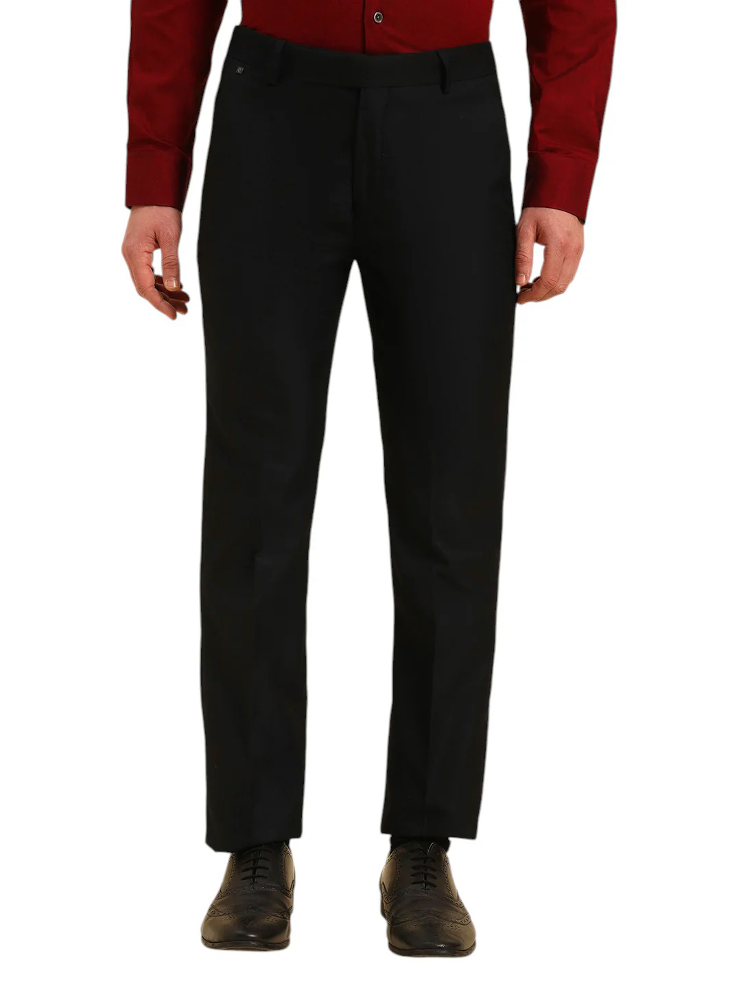 Formal Trouser for Men | Breathable & Soft with Color Fastness Regular Fit Poly Viscose Fabric Solid Pattern Hook & Eye Closure - Image 2