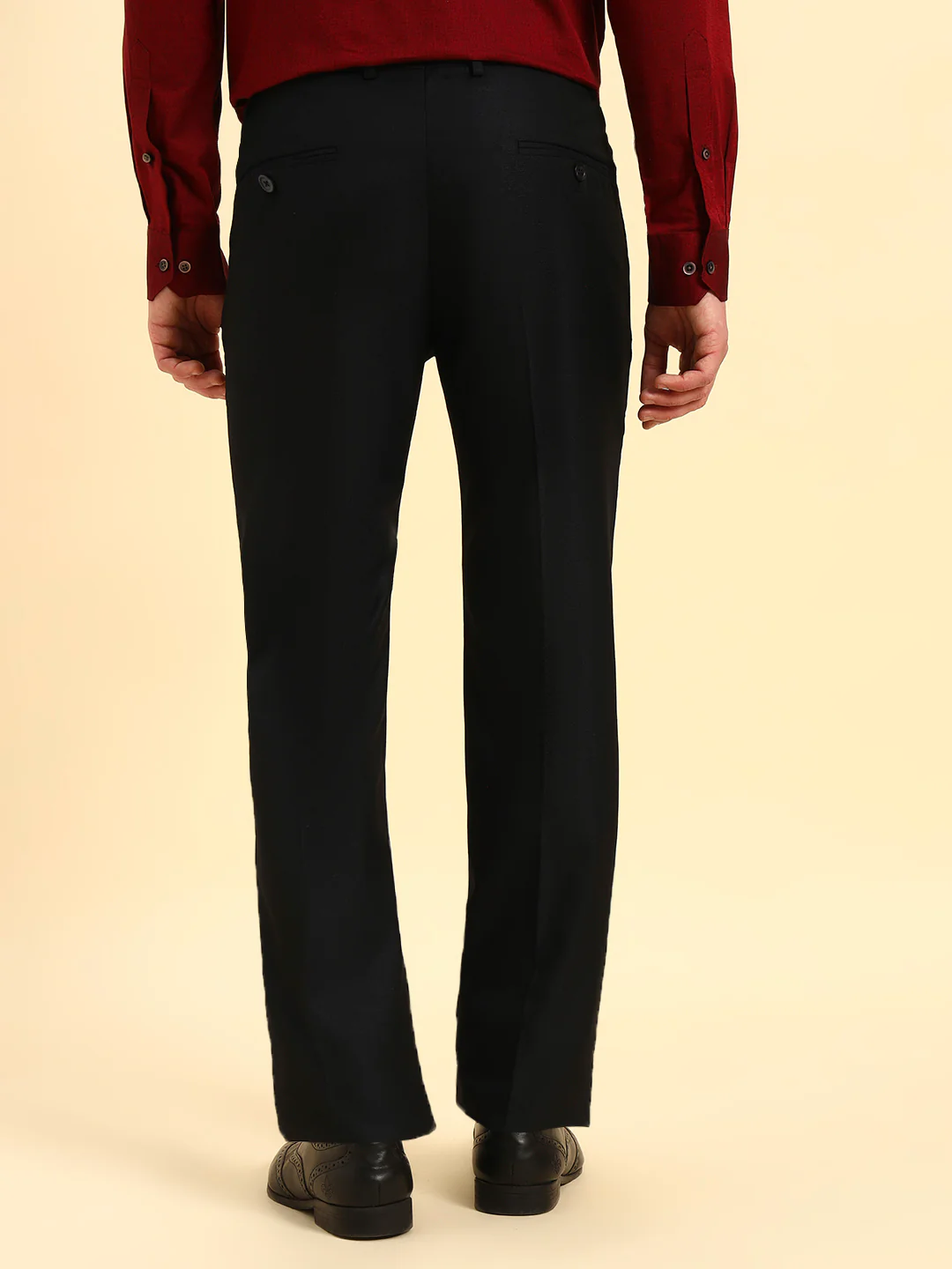 Formal Trouser for Men | Breathable & Soft with Color Fastness Regular Fit Poly Viscose Fabric Solid Pattern Hook & Eye Closure - Image 7