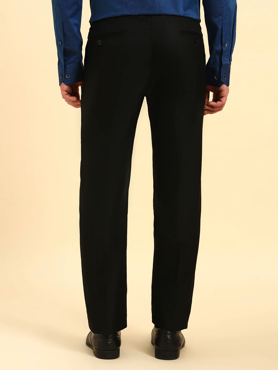 Formal Trouser for Men | Breathable & Soft with Color Fastness Regular Fit Poly Viscose Fabric Solid Pattern Hook & Eye Closure - Image 7