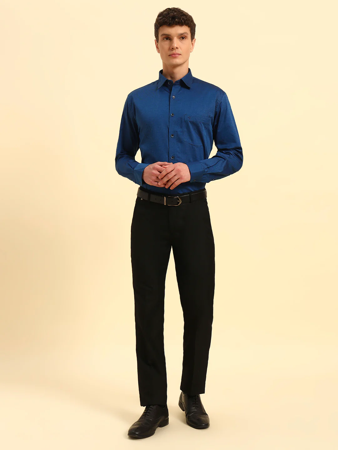 Formal Trouser for Men | Breathable & Soft with Color Fastness Regular Fit Poly Viscose Fabric Solid Pattern Hook & Eye Closure - Image 8