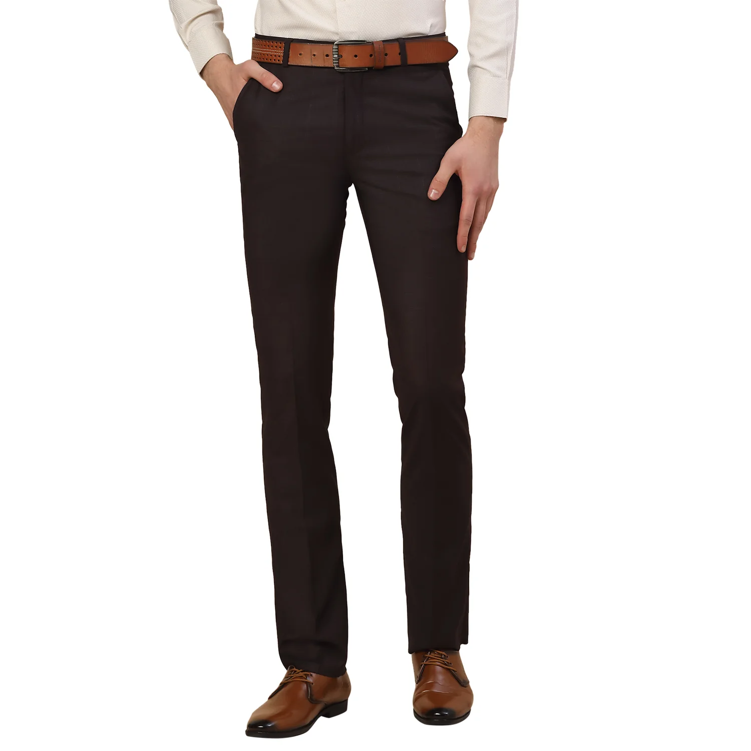 Formal Trouser for Men | Breathable & Soft with Color Fastness Regular Fit Terry Rayon Fabric Check Pattern Hook & Bar Closure - Image 6