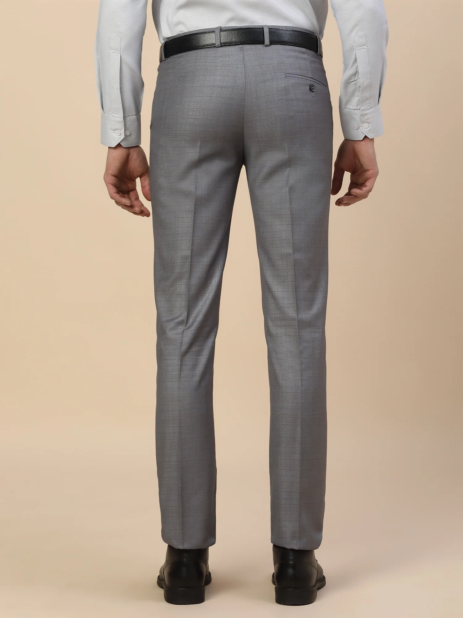 Formal Trouser for Men | Breathable & Soft with Color Fastness Regular Fit Terry Rayon Fabric Check Pattern Hook & Bar Closure - Image 5