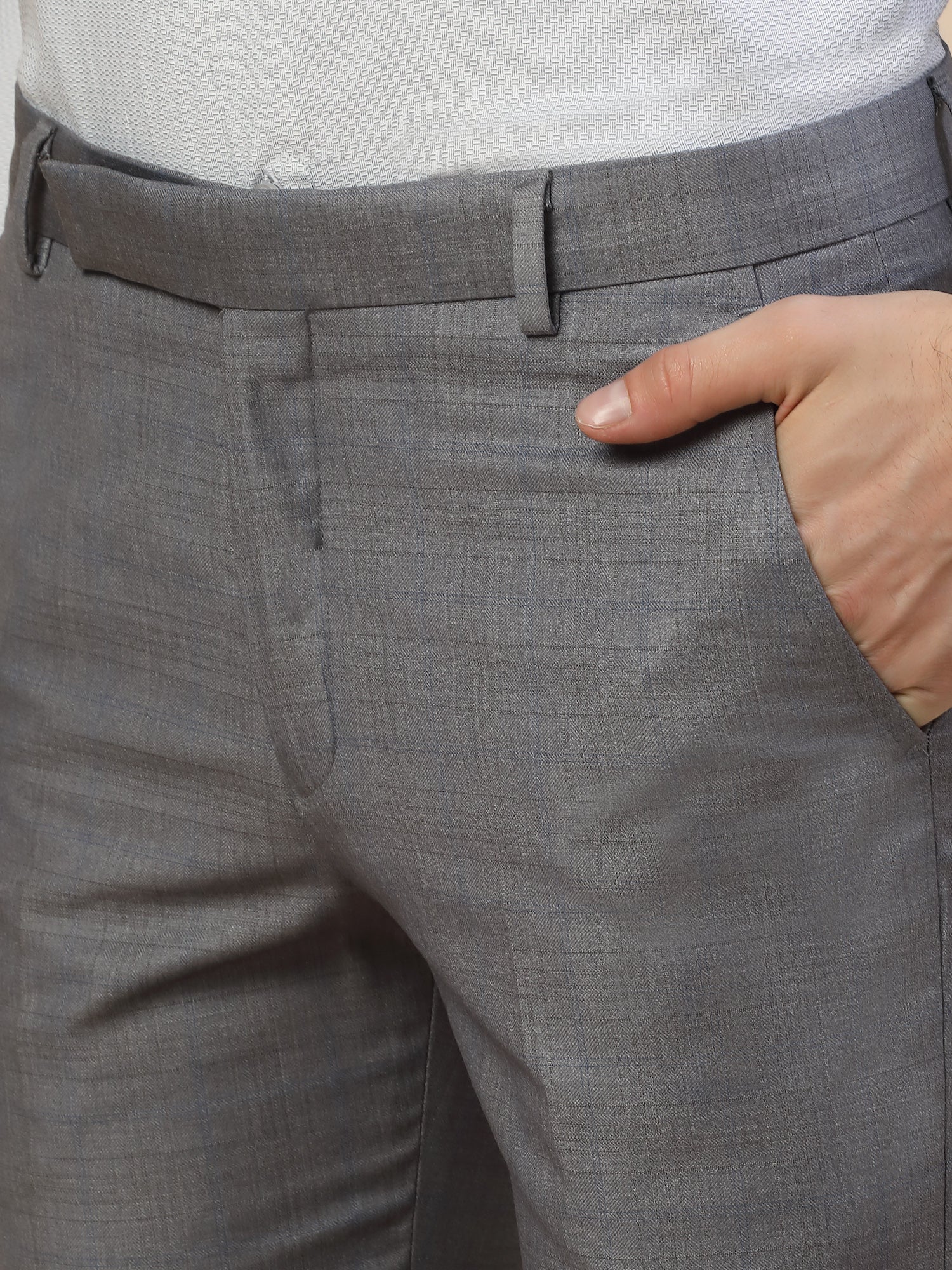 Formal Trouser for Men | Breathable & Soft with Color Fastness Regular Fit Terry Rayon Fabric Check Pattern Hook & Bar Closure - Image 6