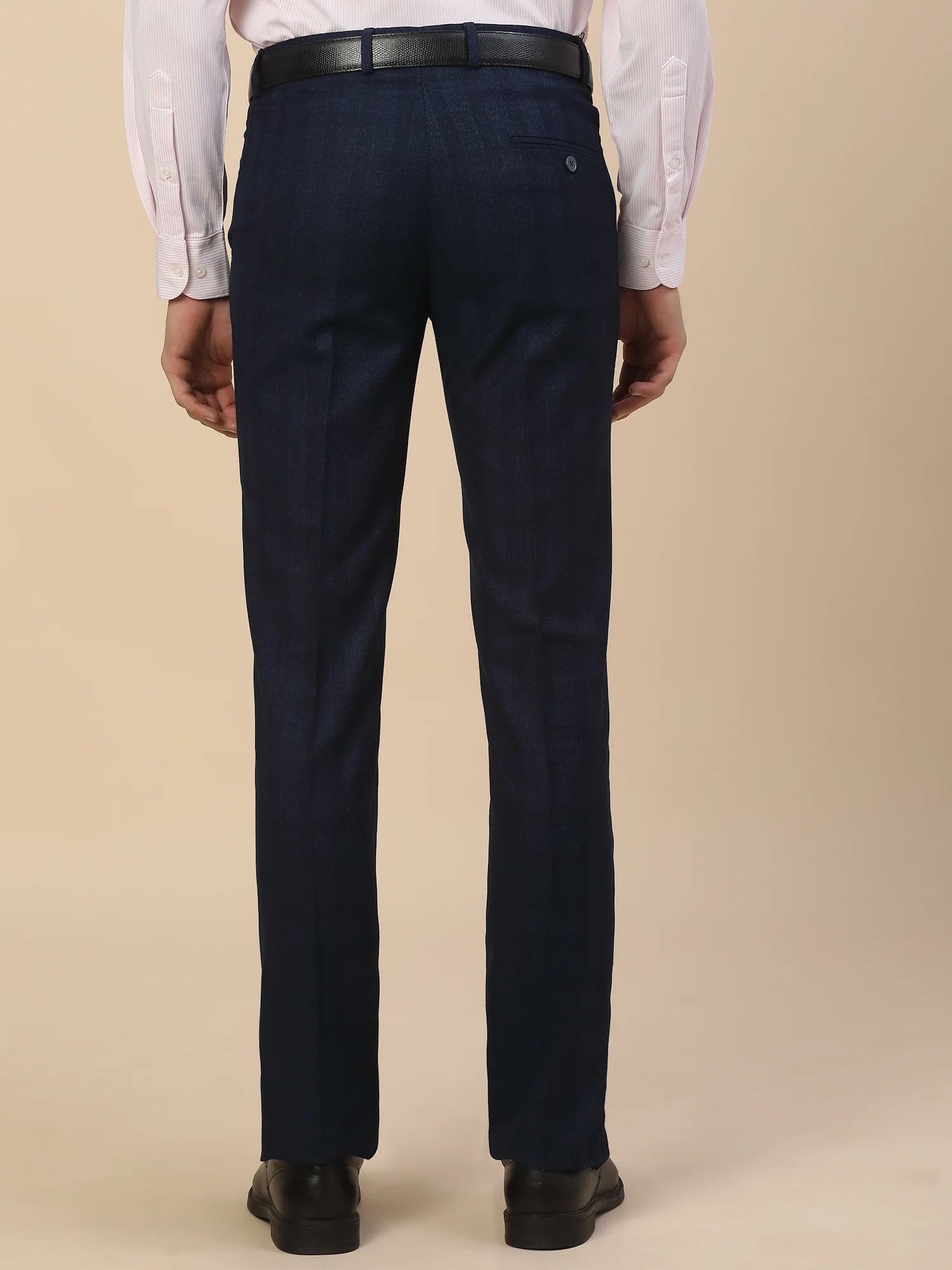 Formal Trouser for Men | Breathable & Soft with Color Fastness Regular Fit Terry Rayon Fabric Check Pattern Hook & Bar Closure - Image 6
