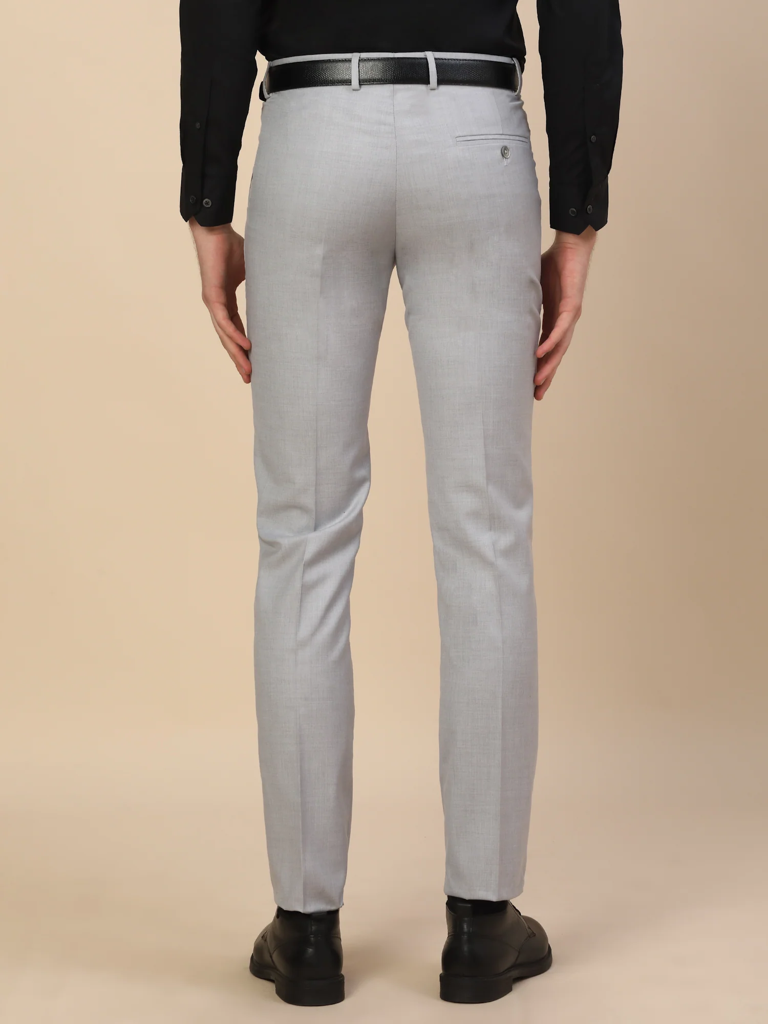 Formal Trouser for Men | Breathable & Soft with Color Fastness Regular Fit Terry Rayon Fabric Check Pattern Hook & Bar Closure - Image 5