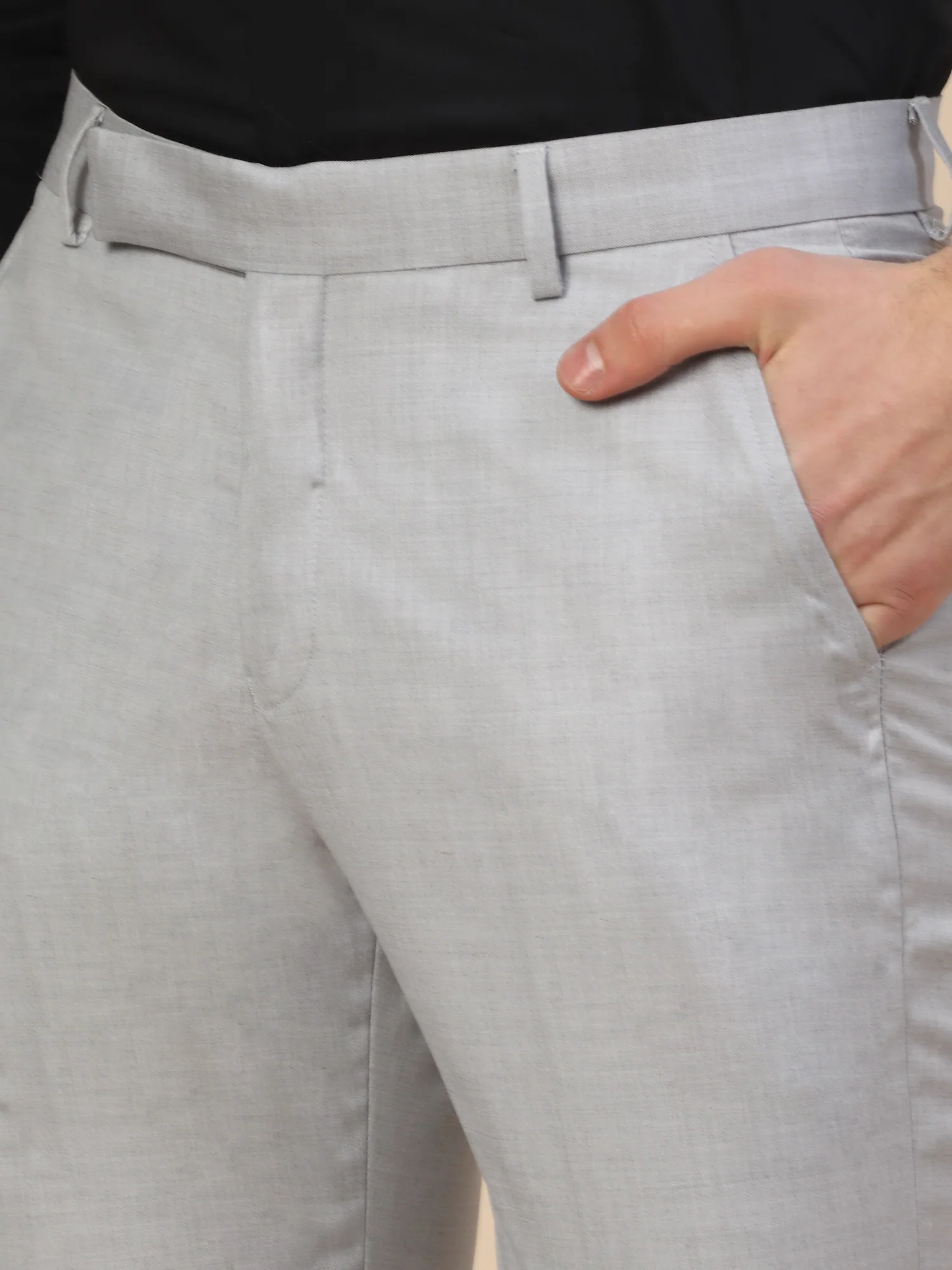 Formal Trouser for Men | Breathable & Soft with Color Fastness Regular Fit Terry Rayon Fabric Check Pattern Hook & Bar Closure - Image 6