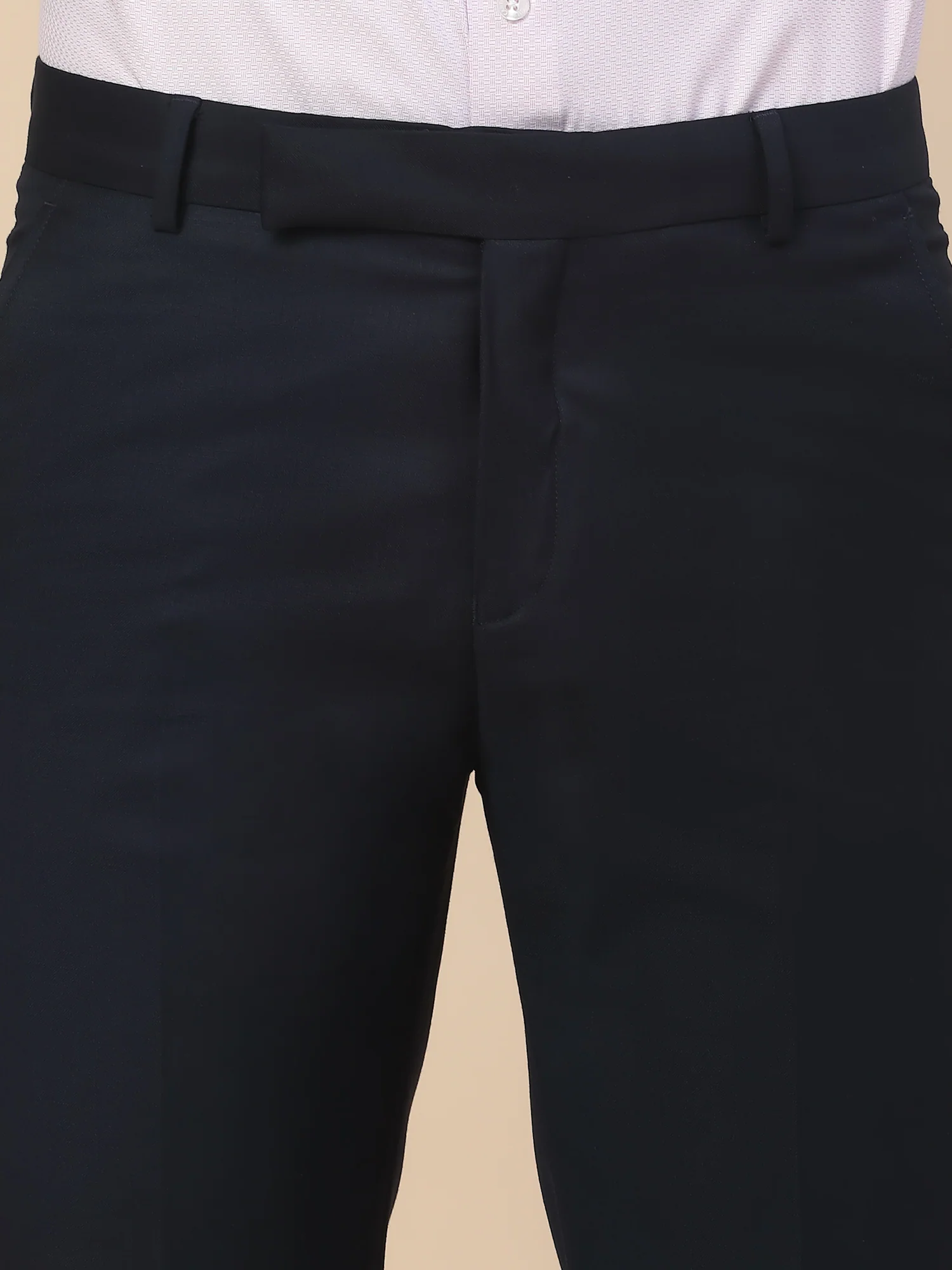Formal Trouser for Men | Breathable & Soft with Color Fastness Regular Fit Terry Rayon Fabric Check Pattern Hook & Bar Closure - Image 3