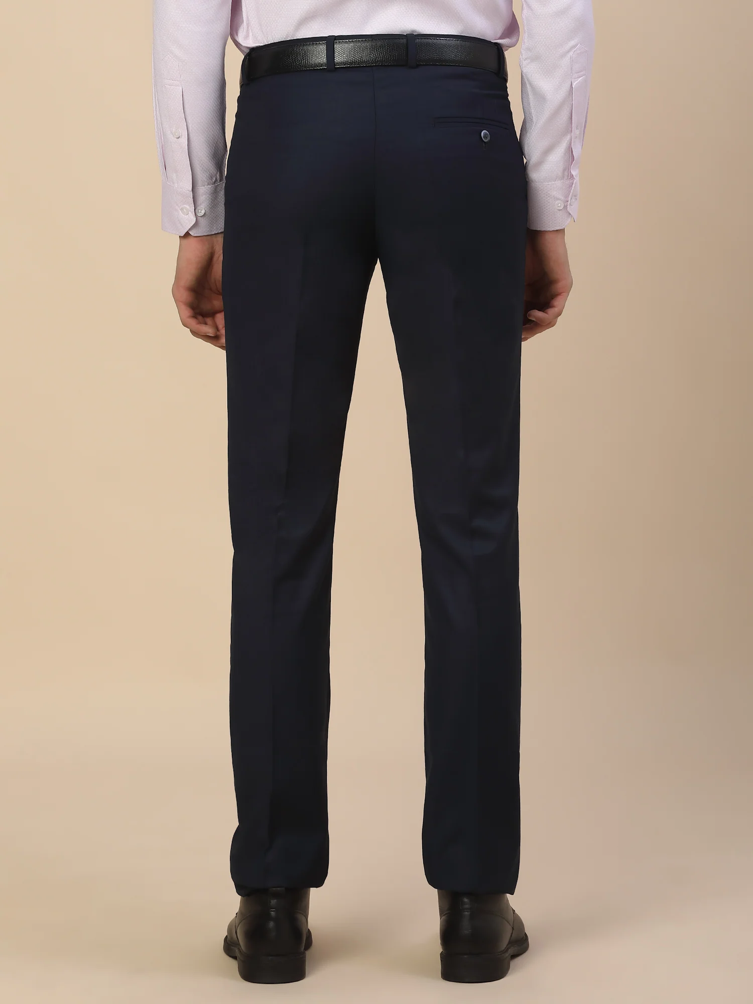 Formal Trouser for Men | Breathable & Soft with Color Fastness Regular Fit Terry Rayon Fabric Check Pattern Hook & Bar Closure - Image 6