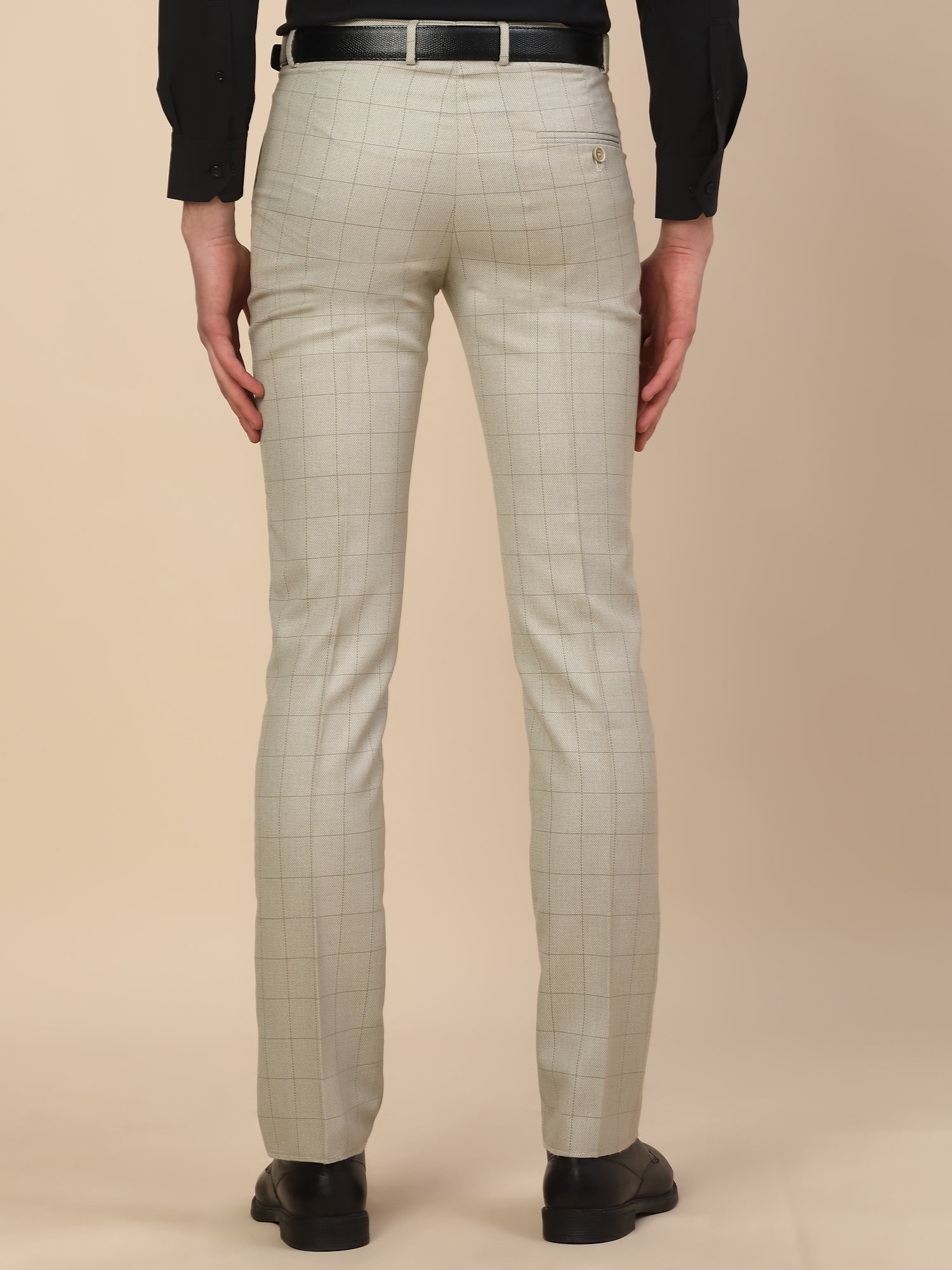 Formal Trouser for Men | Breathable & Soft with Color Fastness Regular Fit Poly Vicose Fabric Check Pattern Hook & Bar Closure - Image 7