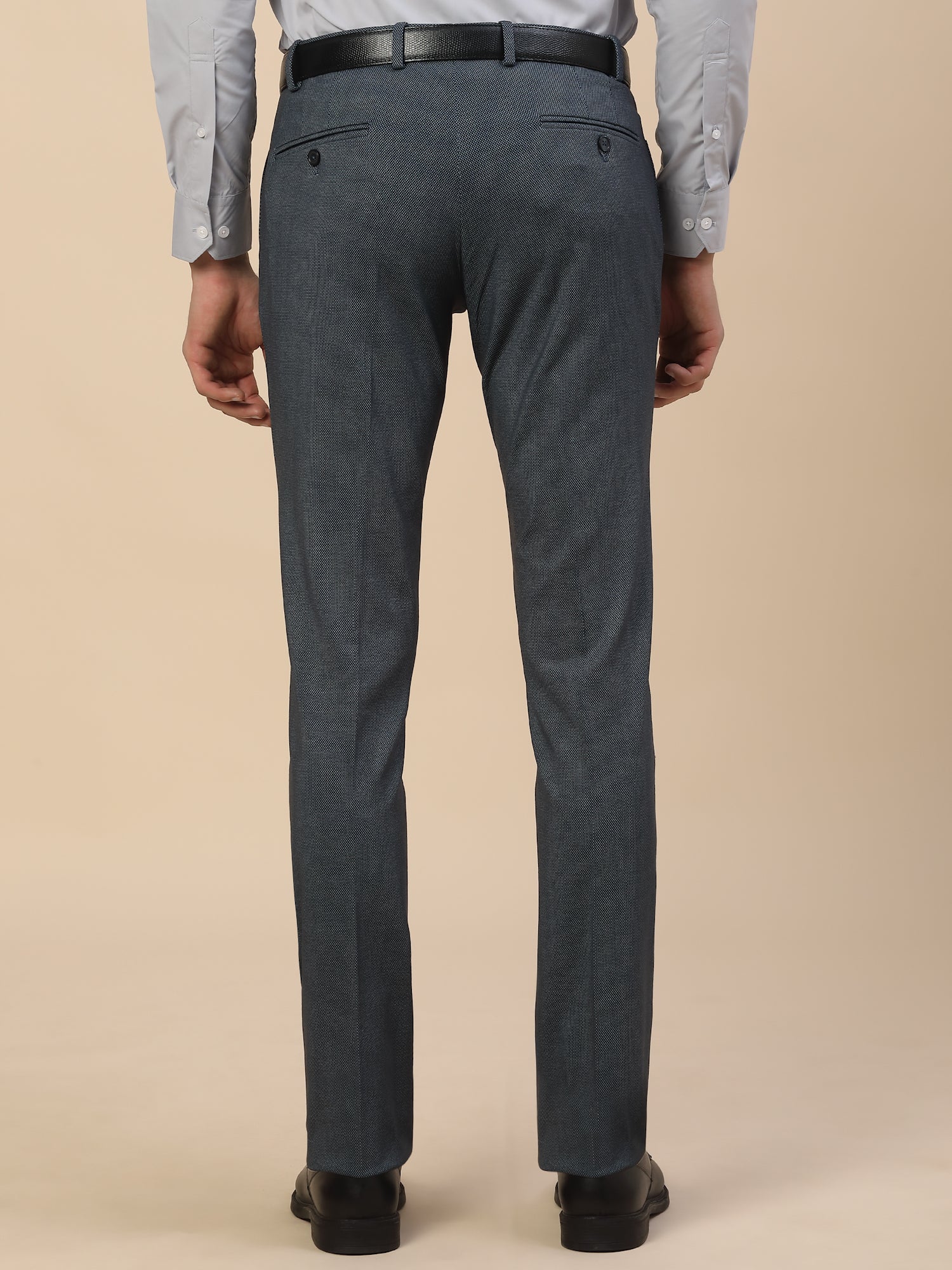 Formal Trouser for Men | Breathable & Soft with Color Fastness Regular Fit Terry Rayon Fabric Printed Pattern Button Closure - Image 6