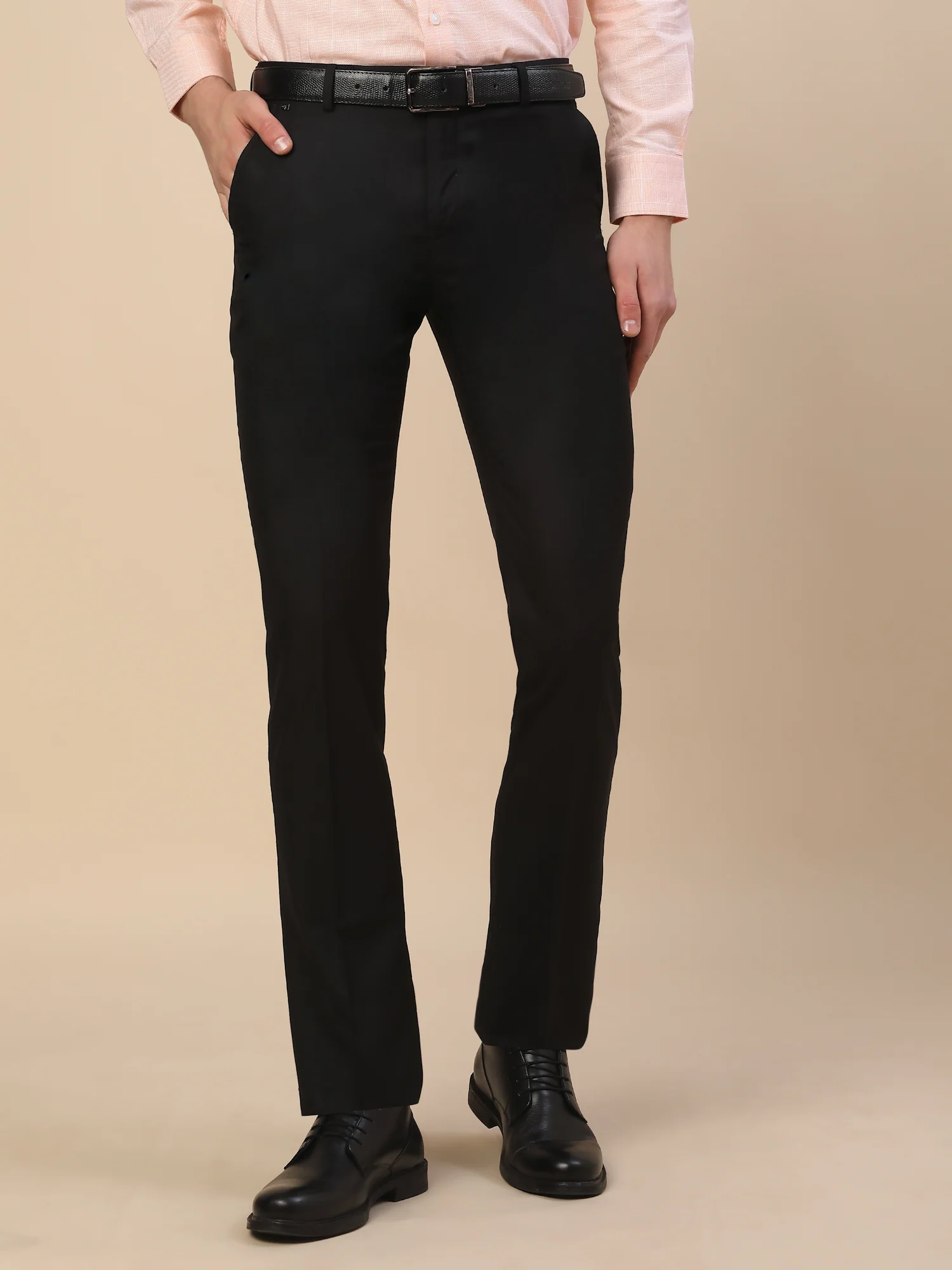 Formal Trouser for Men | Breathable & Soft with Color Fastness Regular Fit Terry Rayon Fabric Solid Pattern Button Closure - Image 2