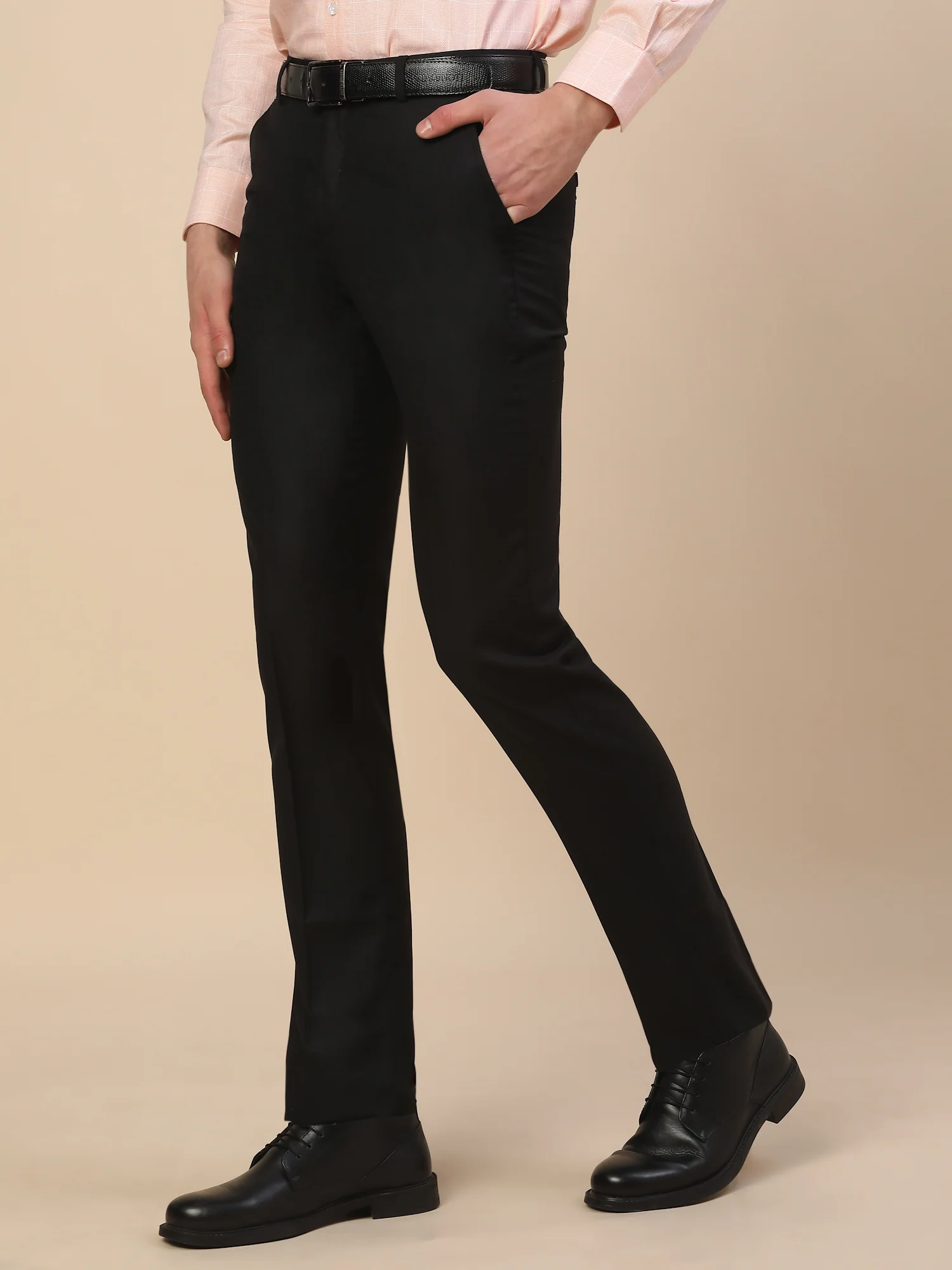 Formal Trouser for Men | Breathable & Soft with Color Fastness Regular Fit Terry Rayon Fabric Solid Pattern Button Closure - Image 3