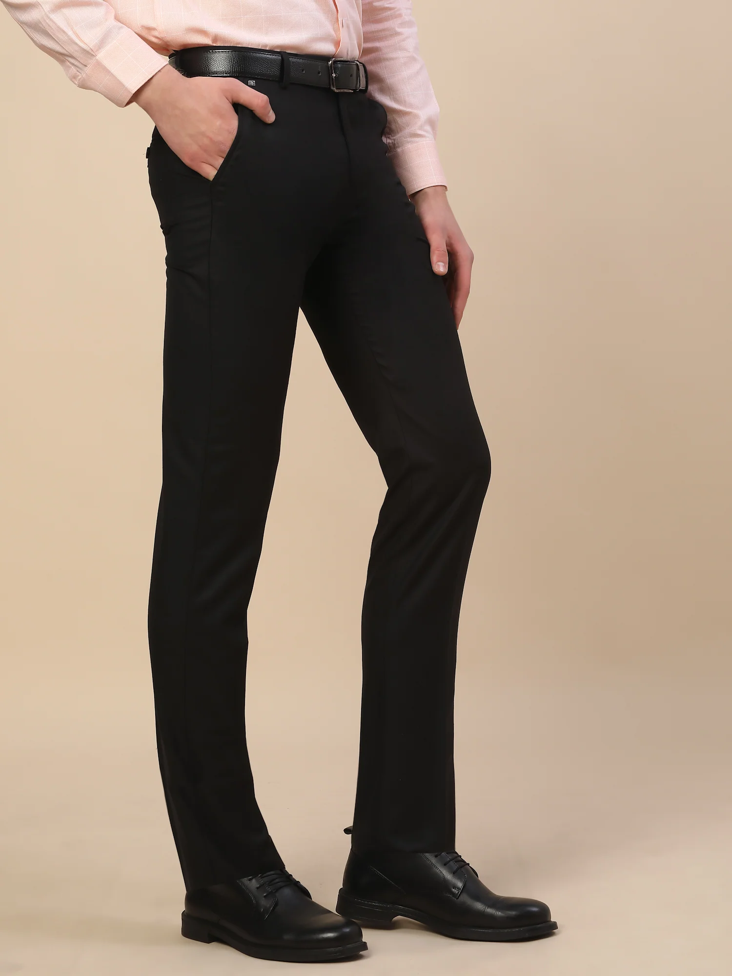 Formal Trouser for Men | Breathable & Soft with Color Fastness Regular Fit Terry Rayon Fabric Solid Pattern Button Closure - Image 4