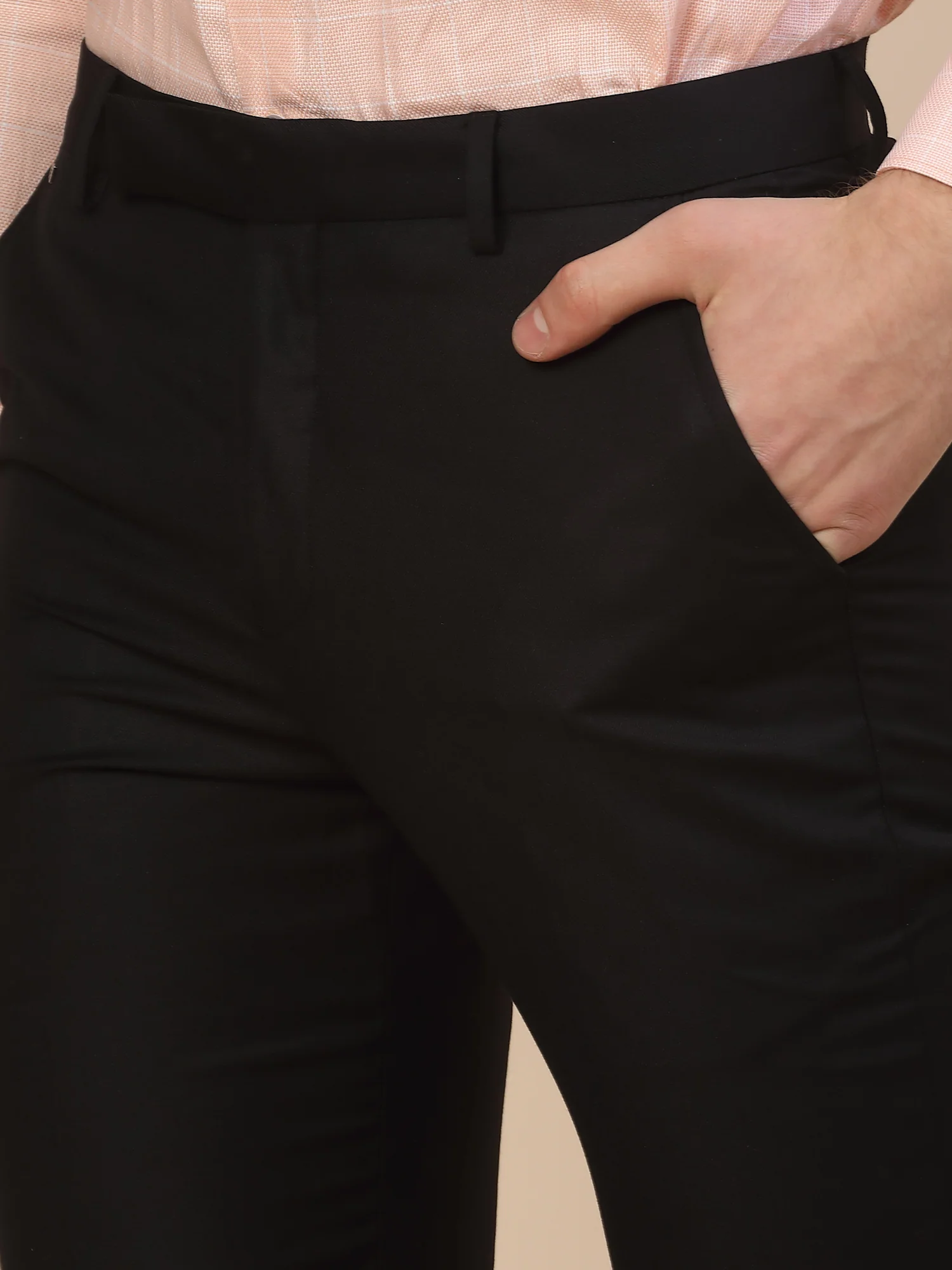 Formal Trouser for Men | Breathable & Soft with Color Fastness Regular Fit Terry Rayon Fabric Solid Pattern Button Closure - Image 6