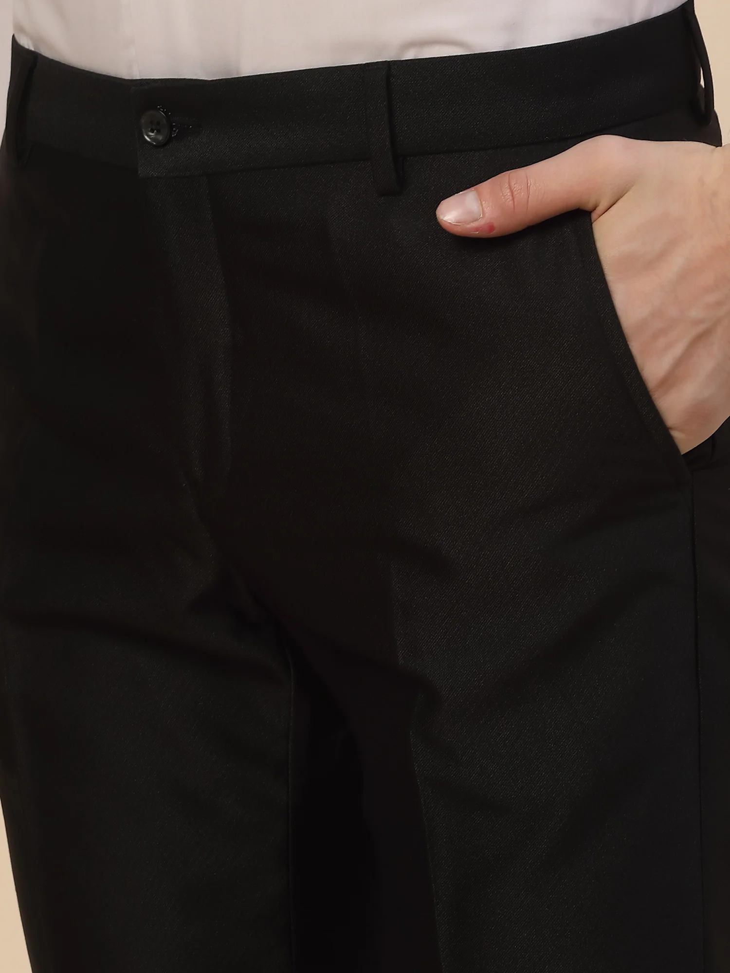 Formal Trouser for Men | Breathable & Soft with Color Fastness Regular Fit Terry Rayon Fabric Solid Pattern Button Closure - Image 4