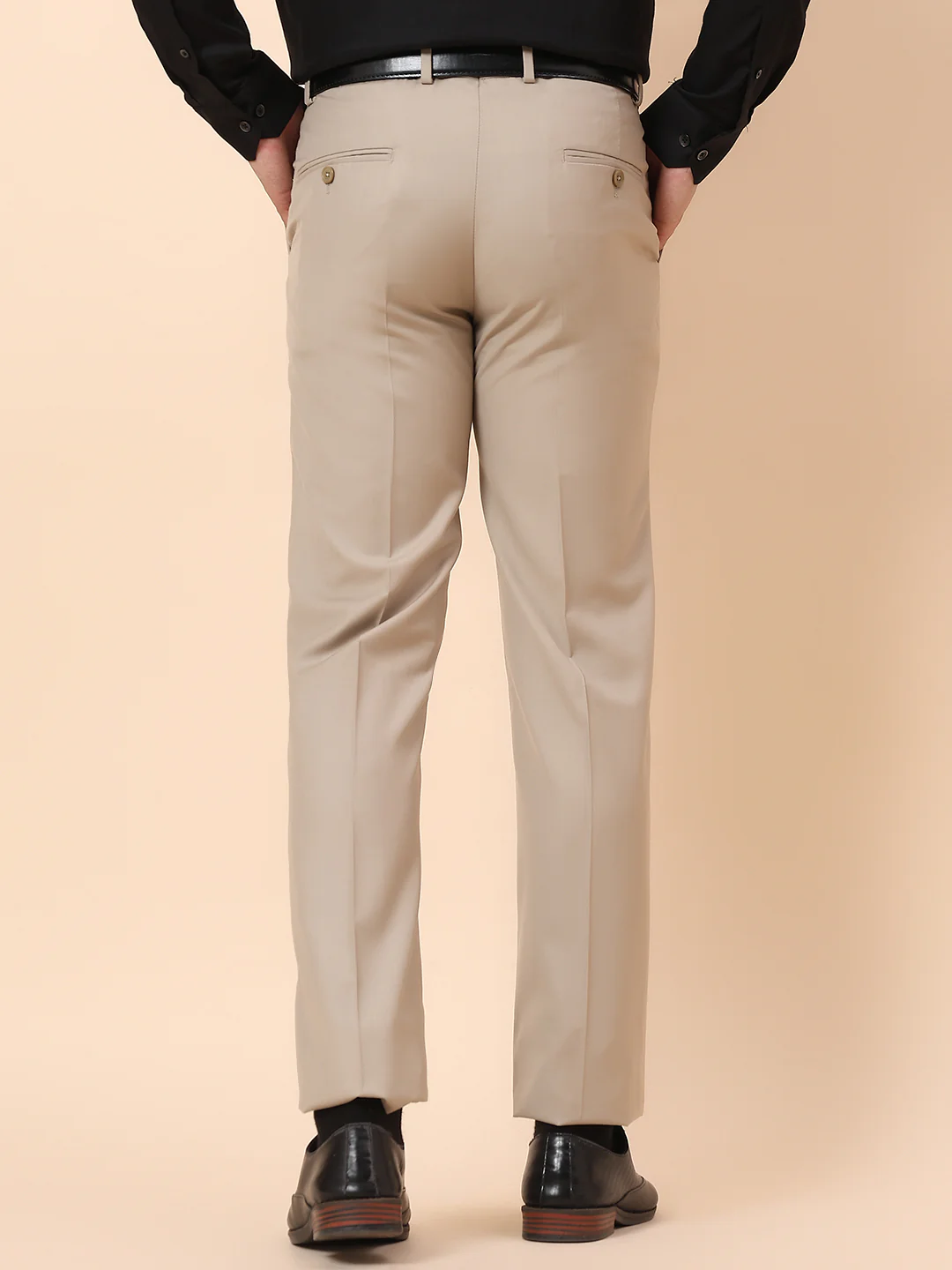 Formal Trouser for Men | Breathable & Soft with Color Fastness Regular Fit Terry Rayon Fabric Solid Pattern Hook & Bar Closure - Image 6