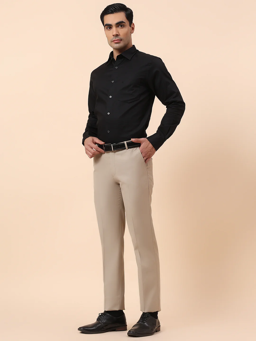Formal Trouser for Men | Breathable & Soft with Color Fastness Regular Fit Terry Rayon Fabric Solid Pattern Hook & Bar Closure - Image 8