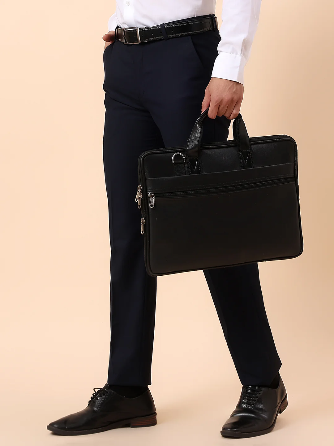 Formal Trouser for Men | Breathable & Soft with Color Fastness Regular Fit Terry Rayon Fabric Solid Pattern Hook & Bar Closure - Image 2