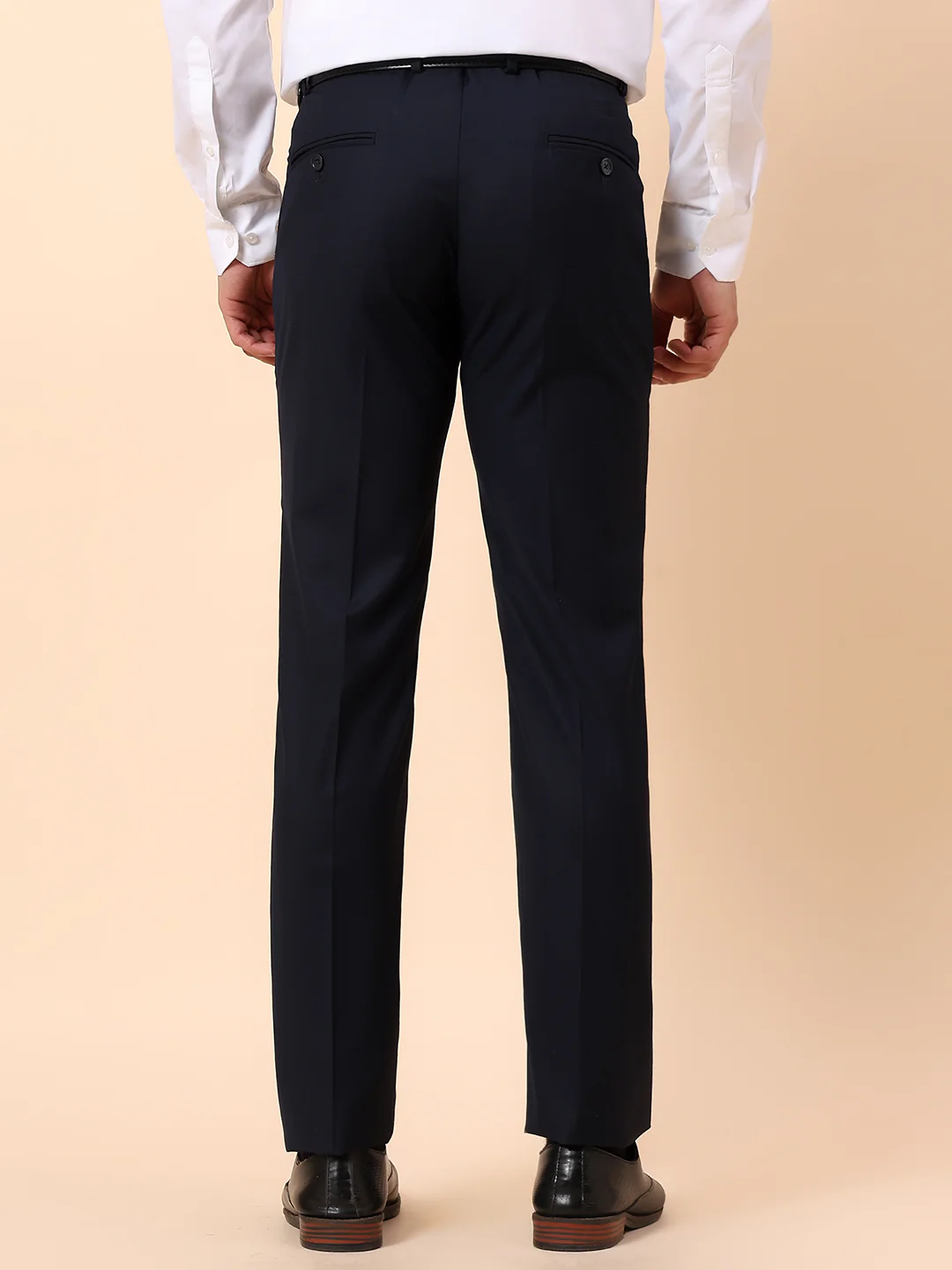 Formal Trouser for Men | Breathable & Soft with Color Fastness Regular Fit Terry Rayon Fabric Solid Pattern Hook & Bar Closure - Image 6