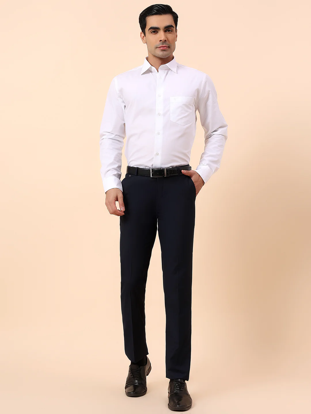 Formal Trouser for Men | Breathable & Soft with Color Fastness Regular Fit Terry Rayon Fabric Solid Pattern Hook & Bar Closure - Image 8