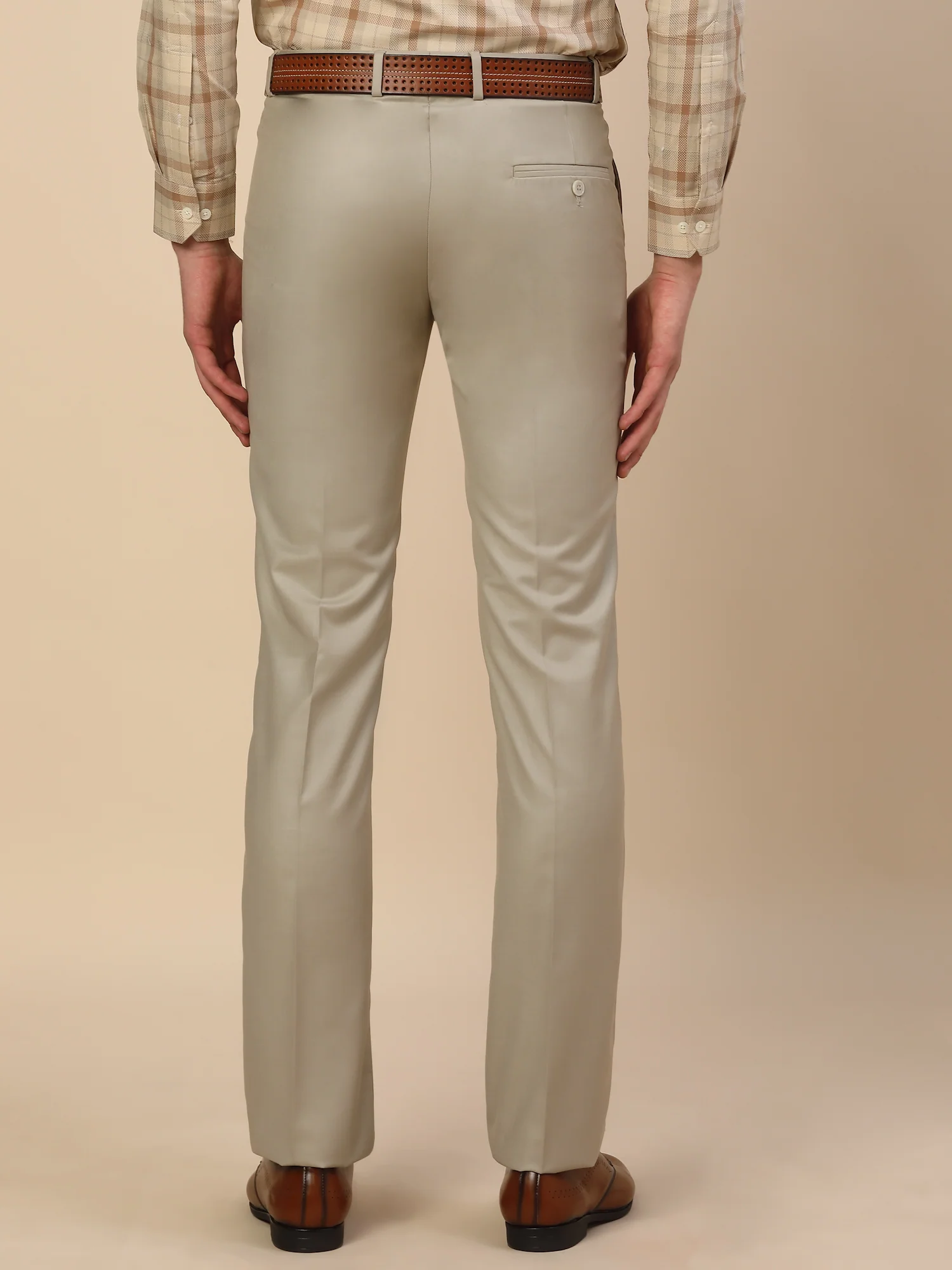 Formal Trouser for Men | Breathable & Soft with Color Fastness Regular Fit Terry Rayon Fabric Solid Pattern Hook & Bar Closure - Image 6