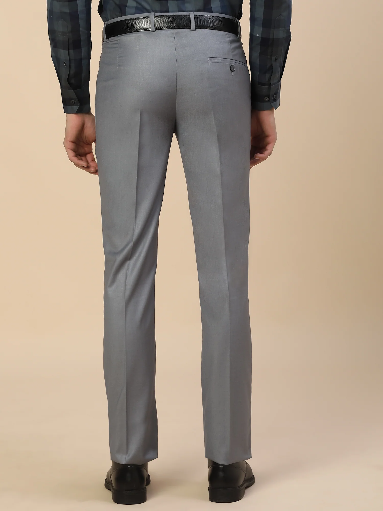 Formal Trouser for Men | Breathable & Soft with Color Fastness Regular Fit Terry Rayon Fabric Solid Pattern Hook & Bar Closure - Image 5