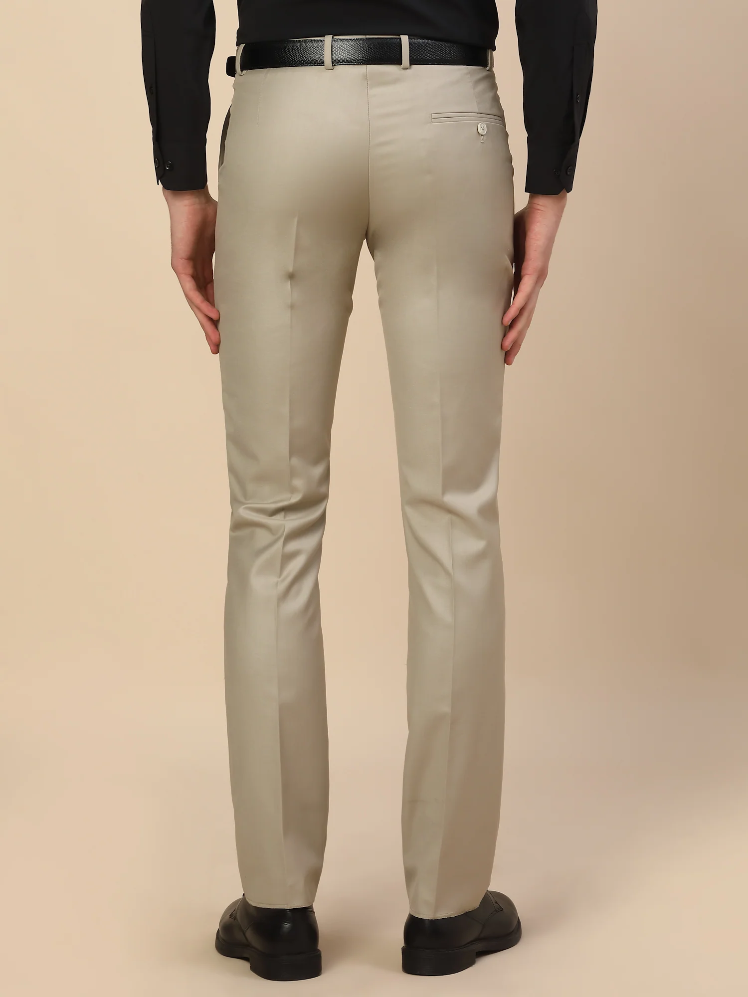 Formal Trouser for Men | Breathable & Soft with Color Fastness Regular Fit Terry Rayon Fabric Solid Pattern Hook & Bar Closure - Image 6