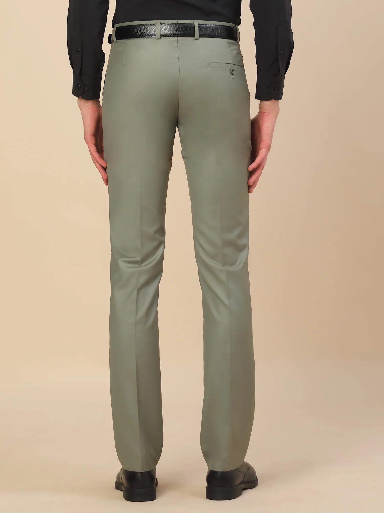 Formal Trouser for Men | Breathable & Soft with Color Fastness Regular Fit Terry Rayon Fabric Solid Pattern Hook & Bar Closure - Image 5