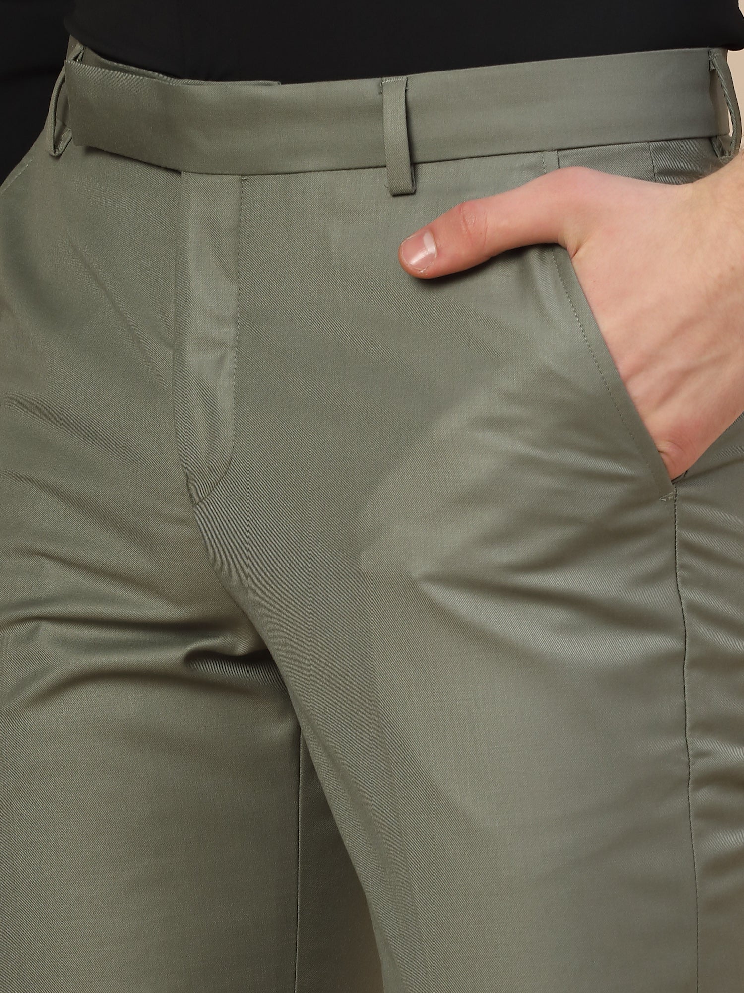 Formal Trouser for Men | Breathable & Soft with Color Fastness Regular Fit Terry Rayon Fabric Solid Pattern Hook & Bar Closure - Image 6