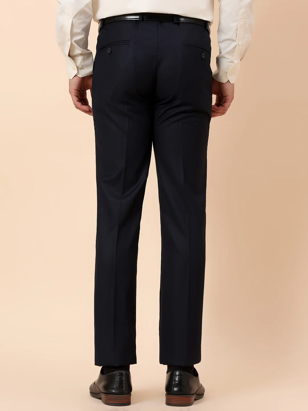 Formal Trouser for Men | Breathable & Soft with Color Fastness Regular Fit Terry Rayon Fabric Solid Pattern Hook & Bar Closure - Image 6