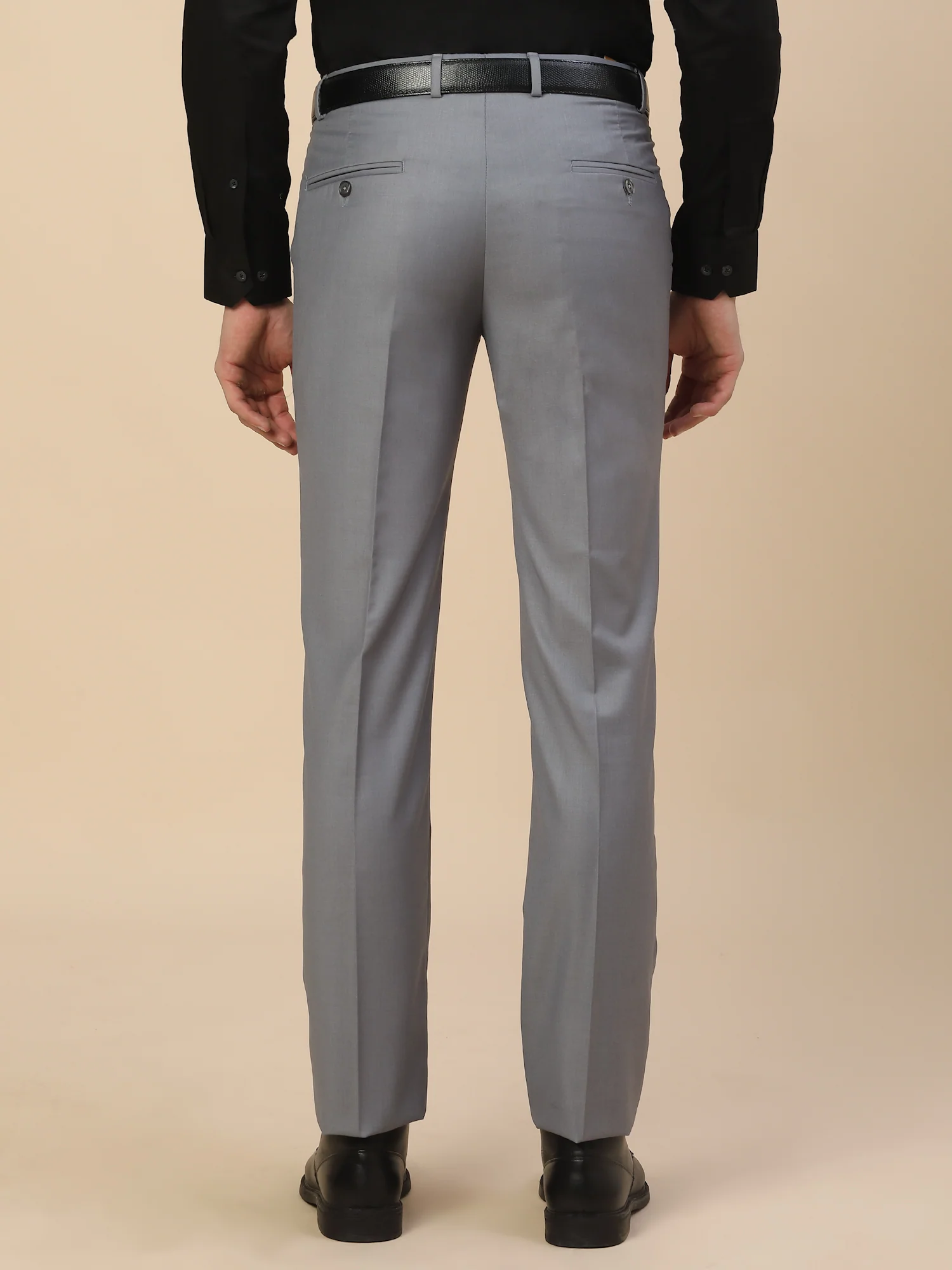 Formal Trouser for Men | Breathable & Soft with Color Fastness Regular Fit Terry Rayon Fabric Solid Pattern Hook & Bar Closure - Image 6