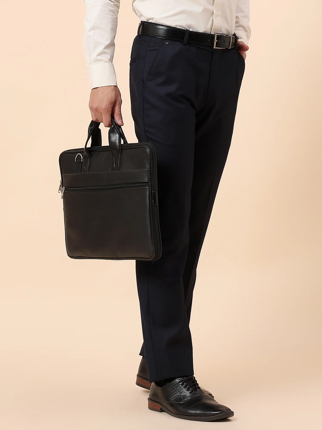 Formal Trouser for Men | Breathable & Soft with Color Fastness Regular Fit Terry Rayon Fabric Solid Pattern Hook & Bar Closure - Image 9