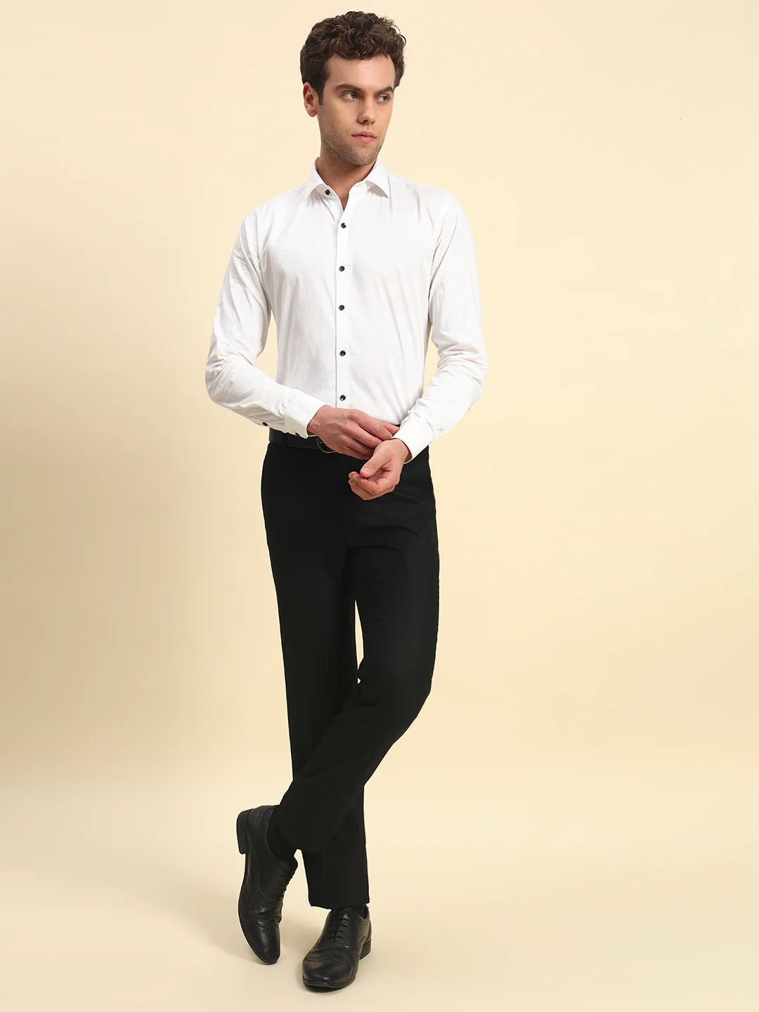Formal Trouser for Men | Breathable & Soft with Color Fastness Regular Fit Poly Viscose Fabric Solid Pattern Hook & Bar Closure - Image 7