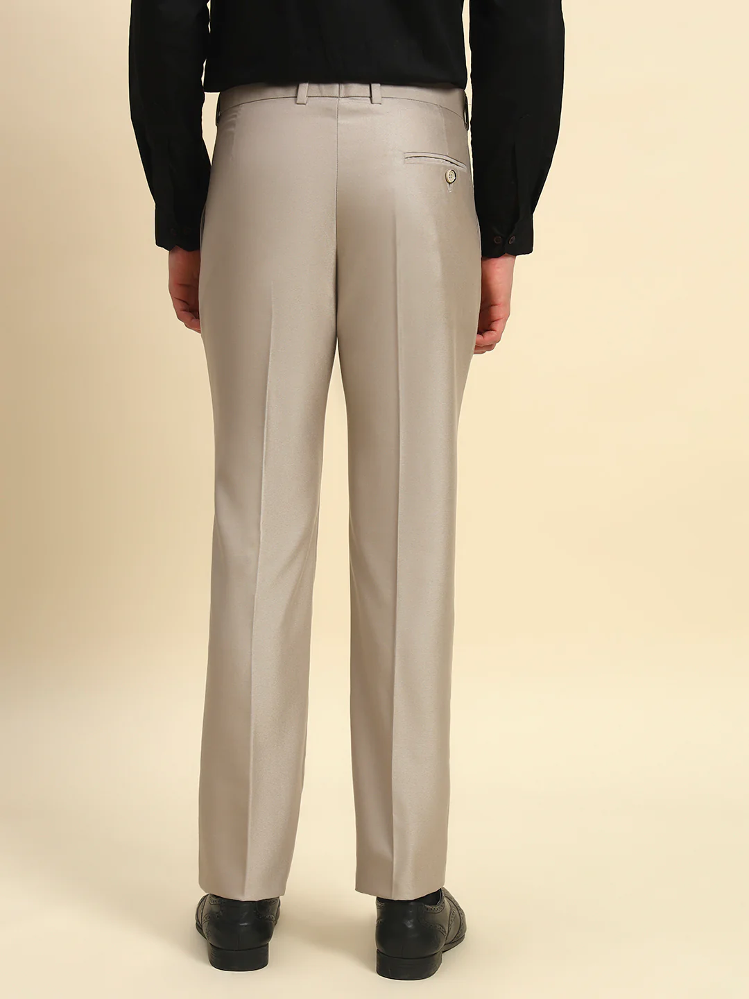 Formal Trouser for Men l Breathable & Soft with Color Fastness Regular Fit Terry Rayon Fabric Solid Pattern Button Closure - Image 7