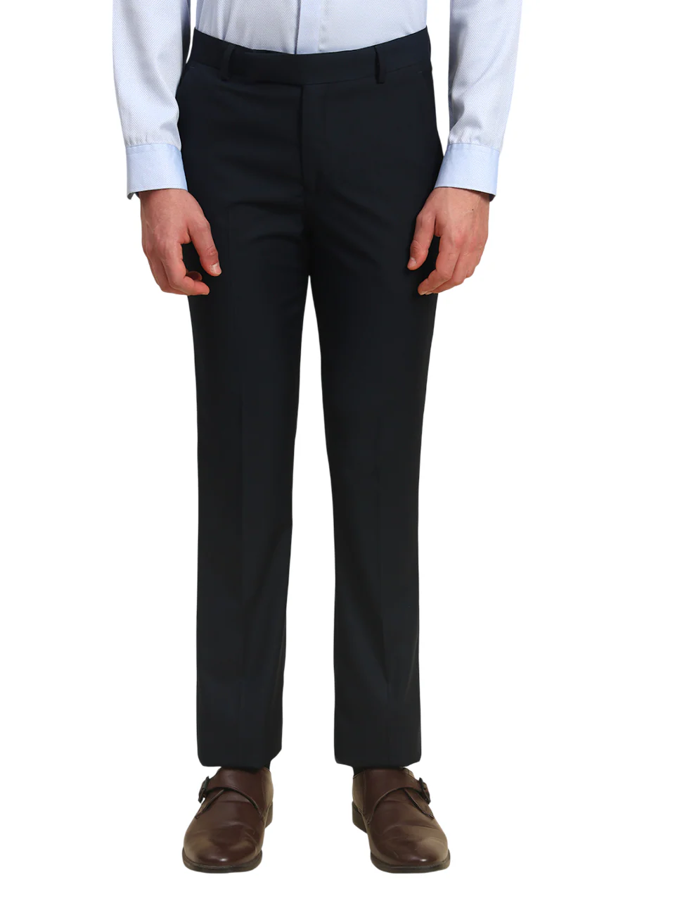 Formal Trouser for Men | Breathable & Soft with Color Fastness Regular Fit Terry Rayon Fabric Solid Pattern Hook & Bar Closure - Image 3