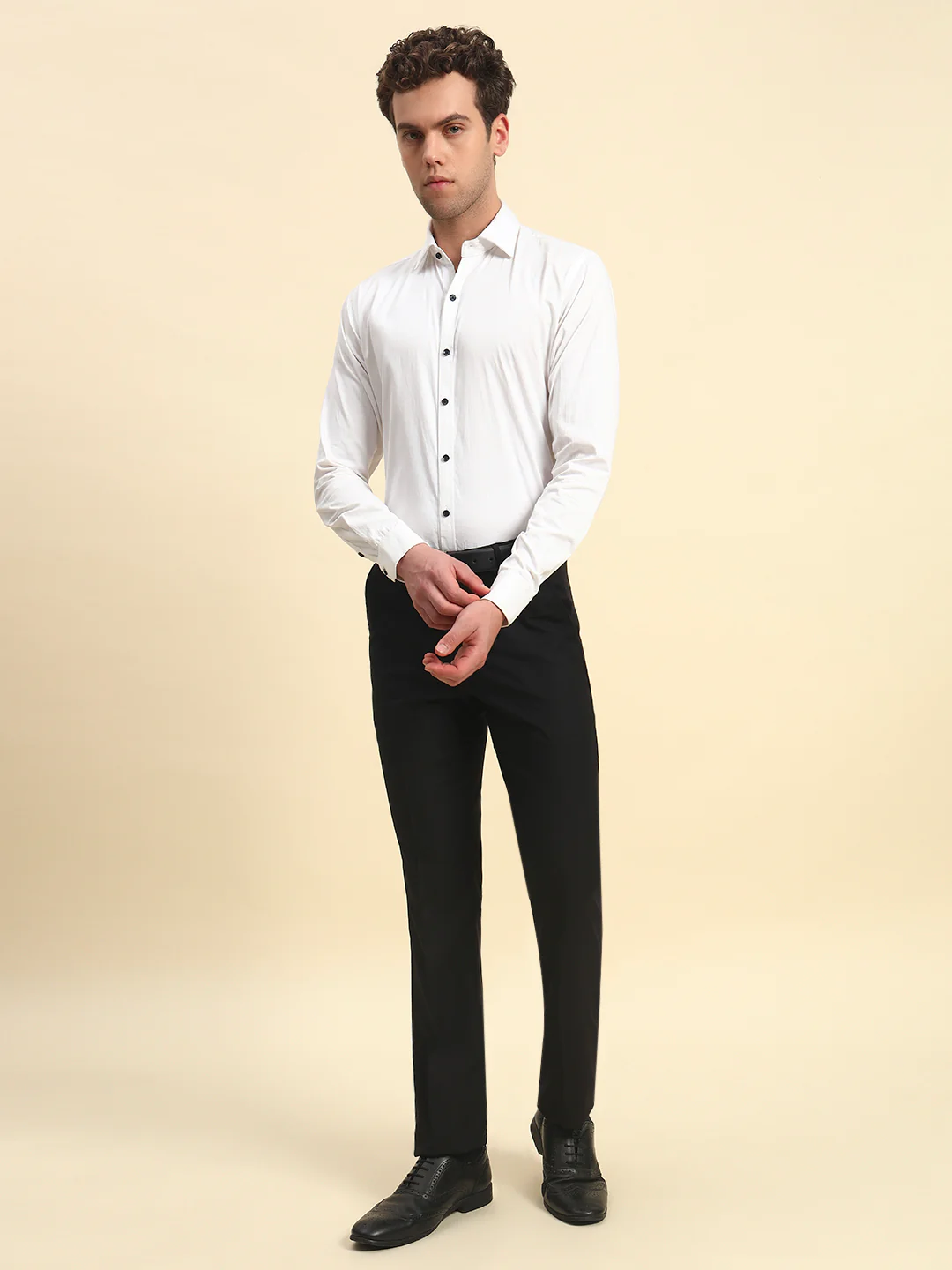 Formal Trouser for Men l Breathable & Soft with Color Fastness Regular Fit Terry Rayon Fabric Solid Pattern Hook & Bar Closure - Image 8