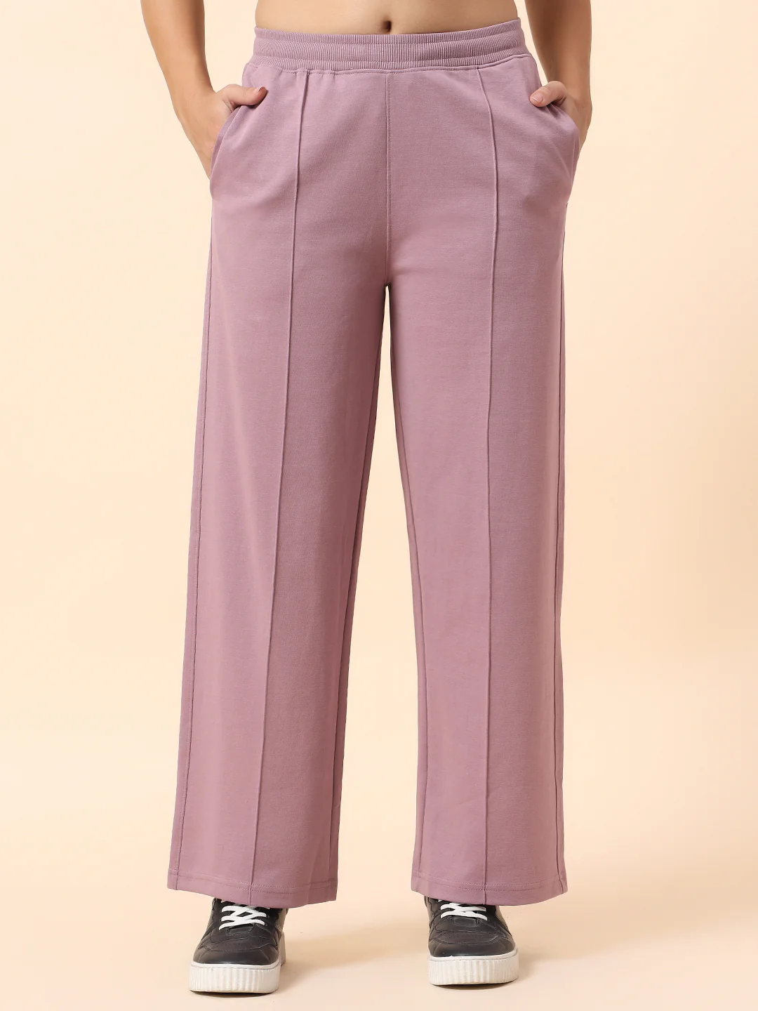Formal Trouser for Women | Breathable & Soft with Color Fastness Regular Fit Polyester Fabric Solid Pattern Elasticated Closure - Image 3