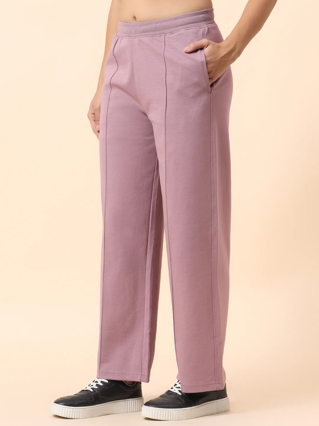 Formal Trouser for Women | Breathable & Soft with Color Fastness Regular Fit Polyester Fabric Solid Pattern Elasticated Closure - Image 4