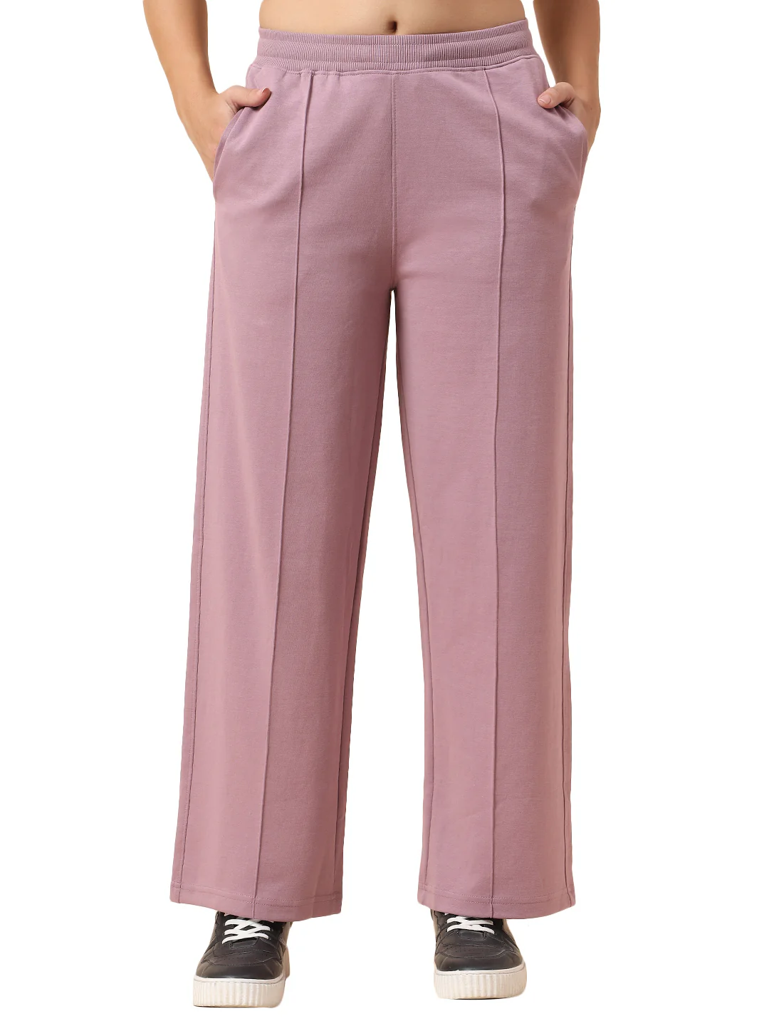 Formal Trouser for Women | Breathable & Soft with Color Fastness Regular Fit Polyester Fabric Solid Pattern Elasticated Closure - Image 9
