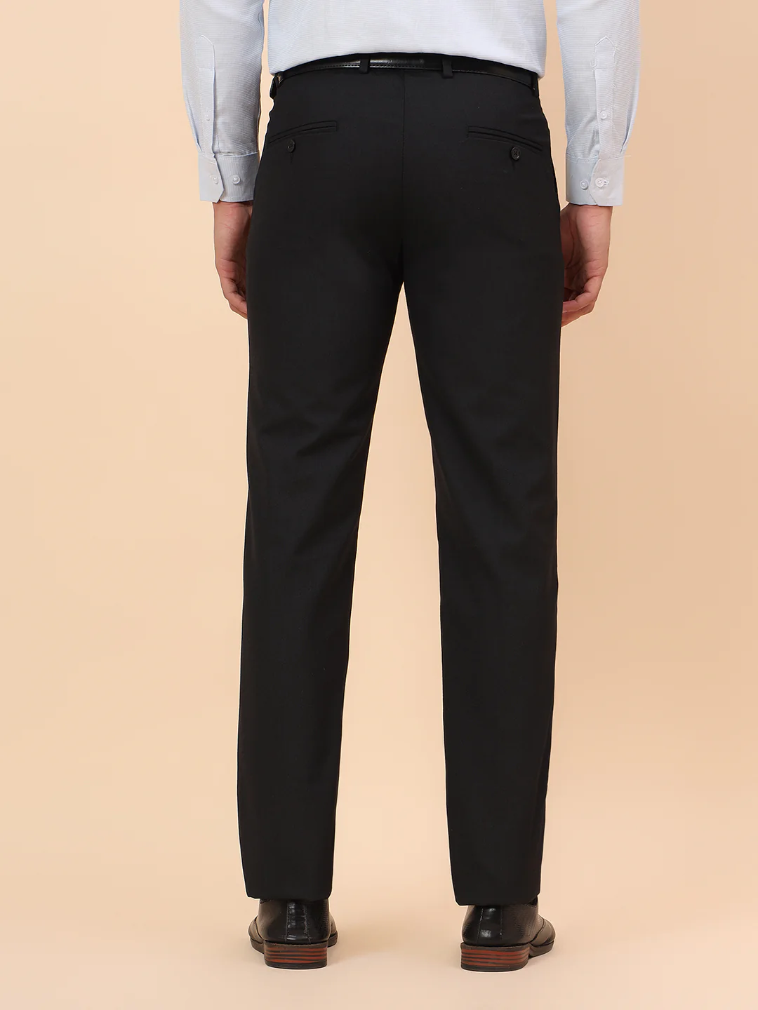 Formal Trousers for Men l Breathable & Soft with Color Fastness Regular Fit Poly Viscose Fabric Self Design Pattern Hook & Eye Closure - Image 6