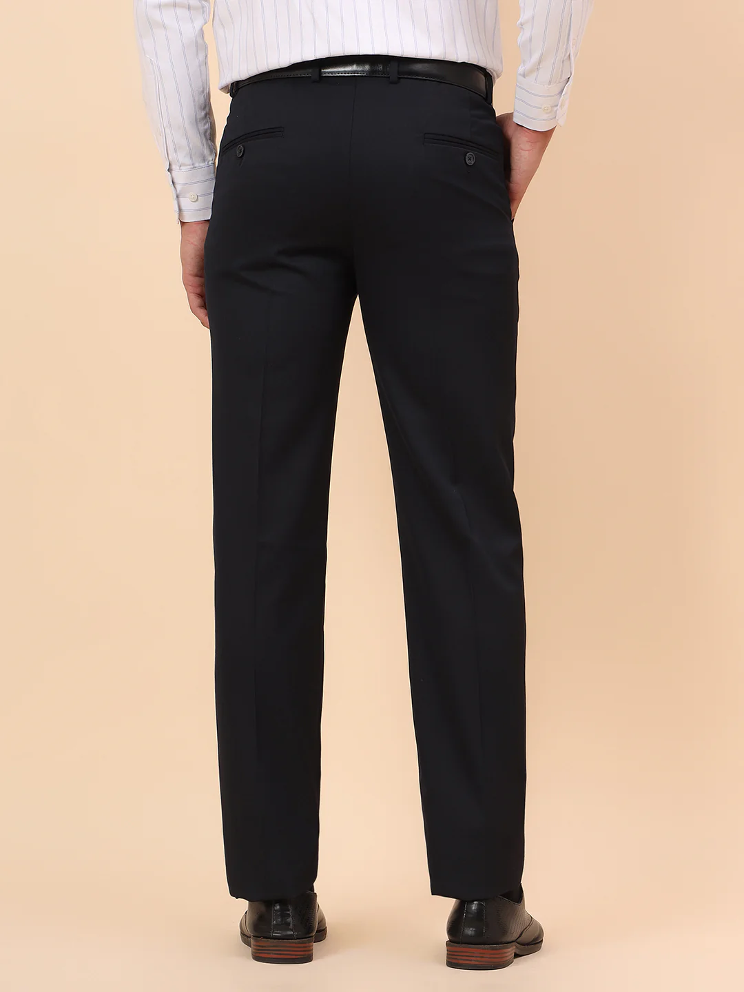 Formal Trousers for Men l Breathable & Soft with Color Fastness Regular Fit Poly Viscose Fabric Solid Pattern Hook & Eye Closure - Image 6