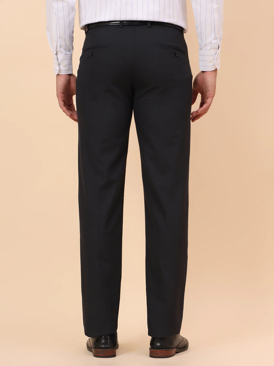 Formal Trousers for Men l Breathable & Soft with Color Fastness Regular Fit Poly Viscose Fabric Solid Pattern Hook & Eye Closure - Image 6